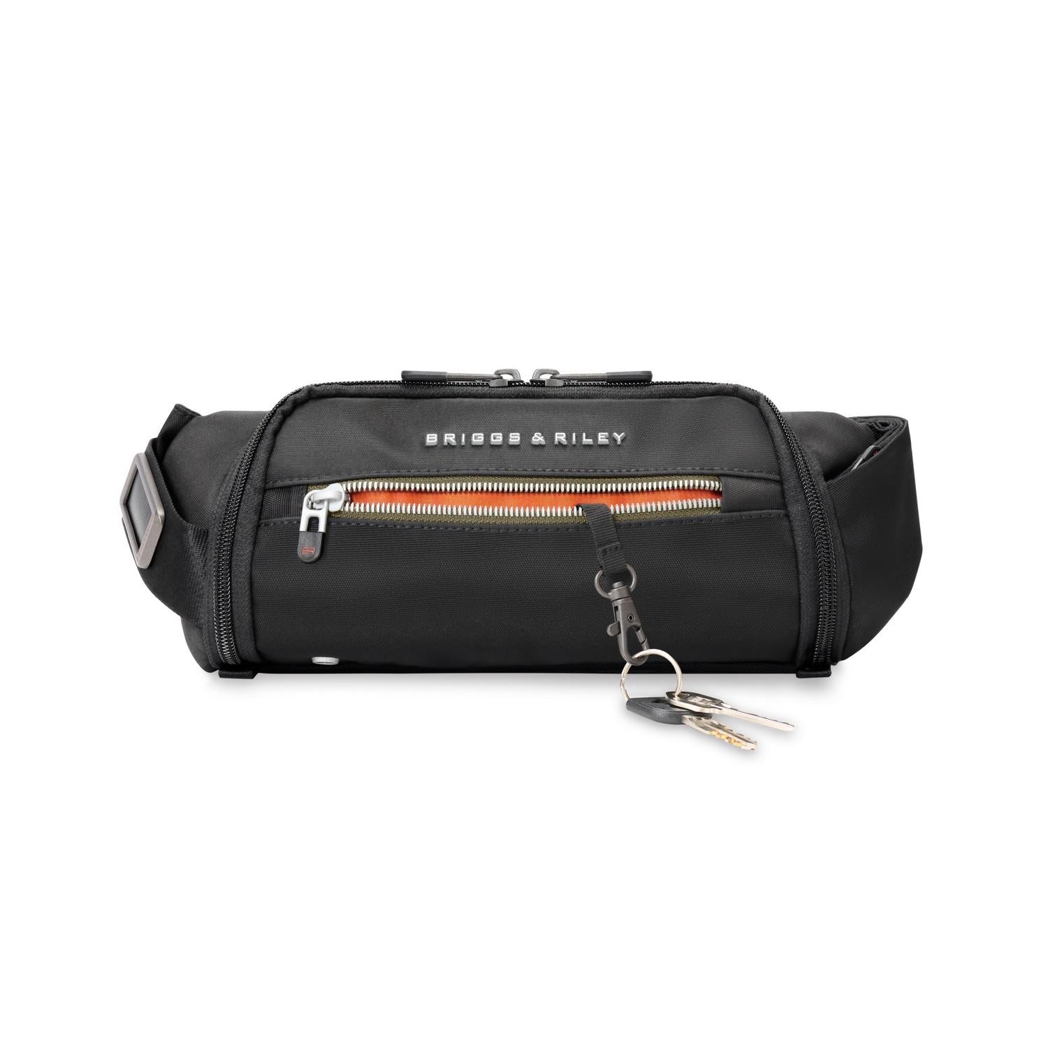 Briggs and Riley HTA Sling Bag Black Open Front Pocket View