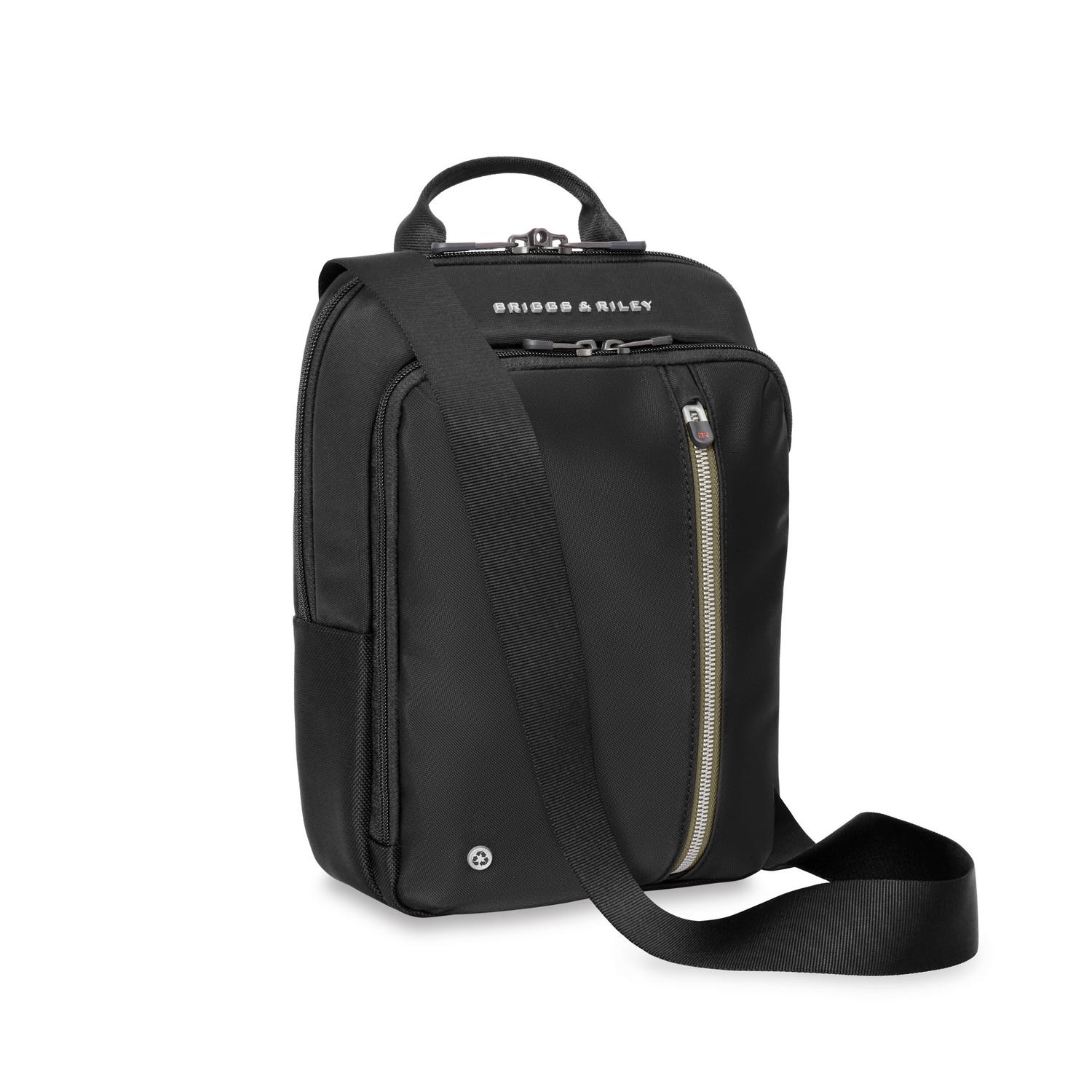 Briggs and Riley HTA Crossbody Bag Black Front Side View