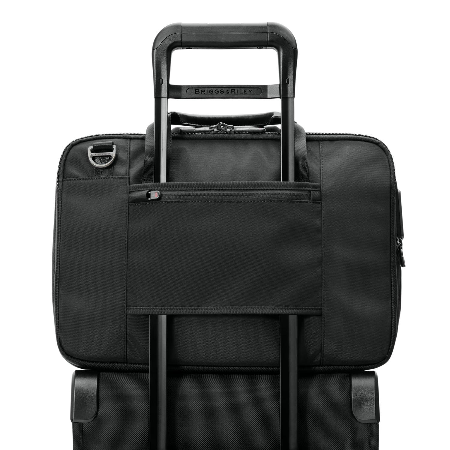 Briggs and Riley HTA Medium Expandable Brief Black Slip Through Handle