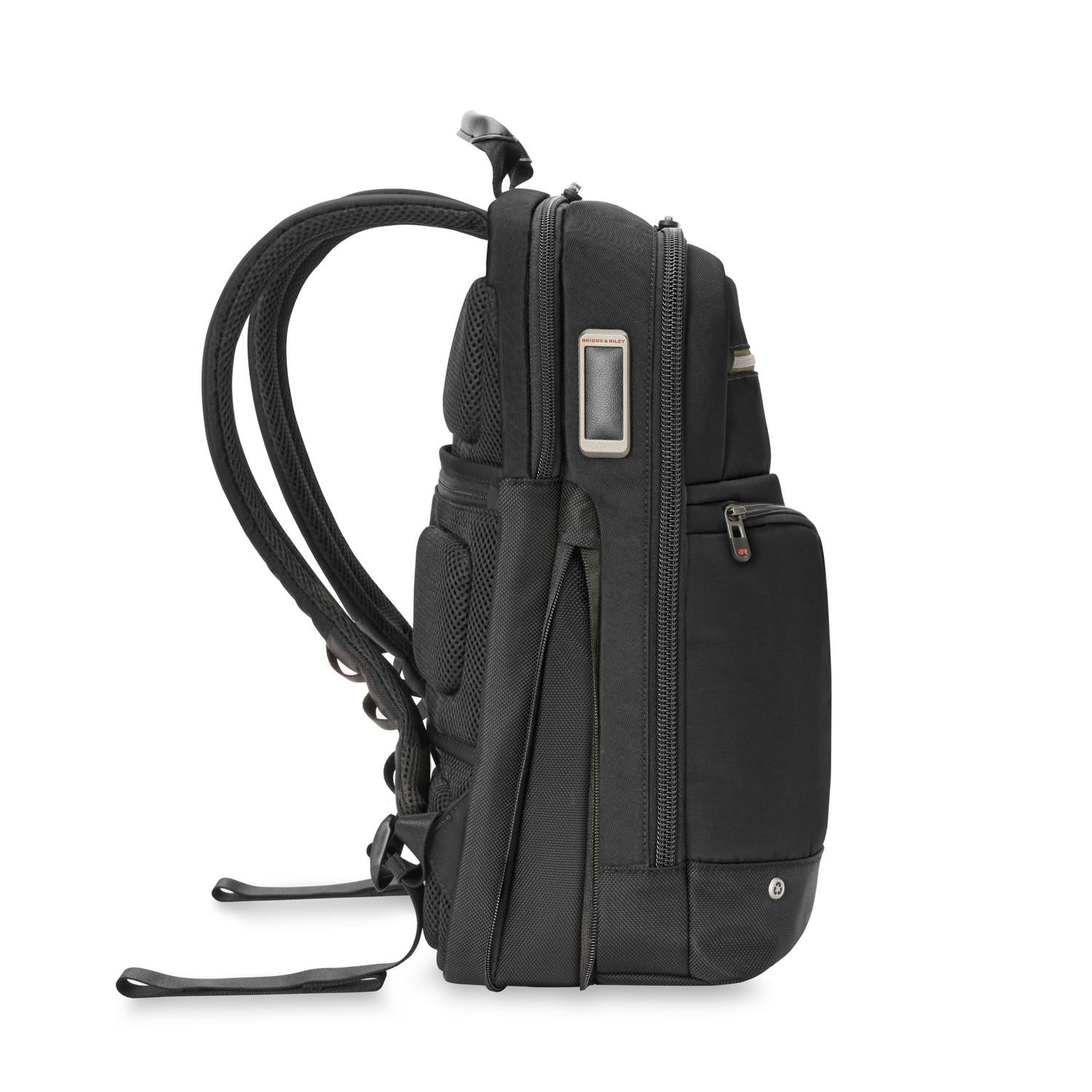 Briggs &amp; Riley Slim Expandable Backpack Black Expanded Side View