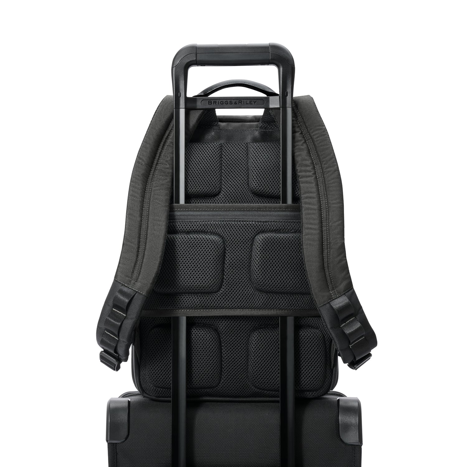 Briggs &amp; Riley Slim Expandable Backpack Black Expanded Slip Through Handle