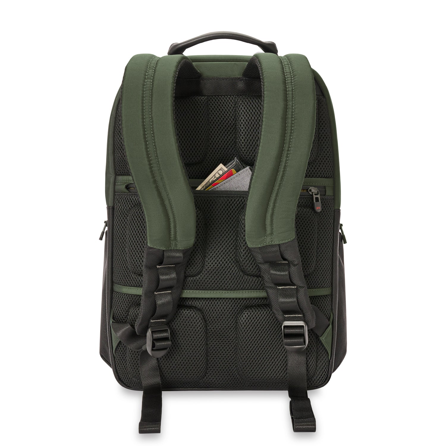 Briggs &amp; Riley Medium Widemouth Backpack Forest Back View