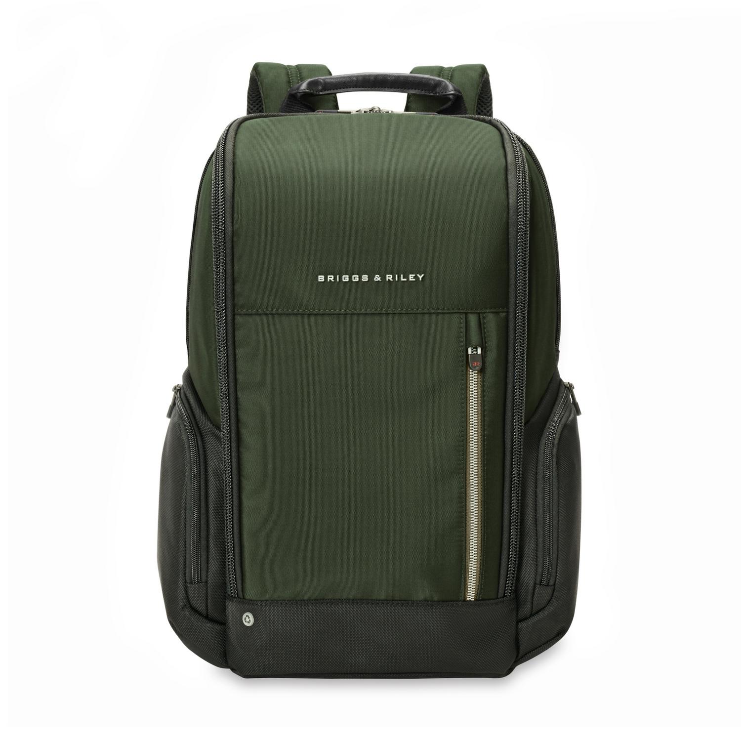 Briggs &amp; Riley Medium Widemouth Backpack Forest Front View