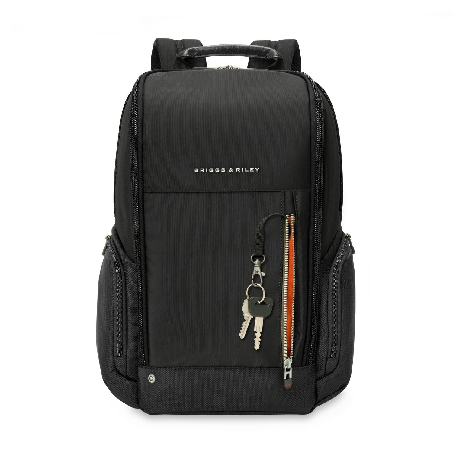 Briggs &amp; Riley Medium Widemouth Backpack Black Front Pocket View
