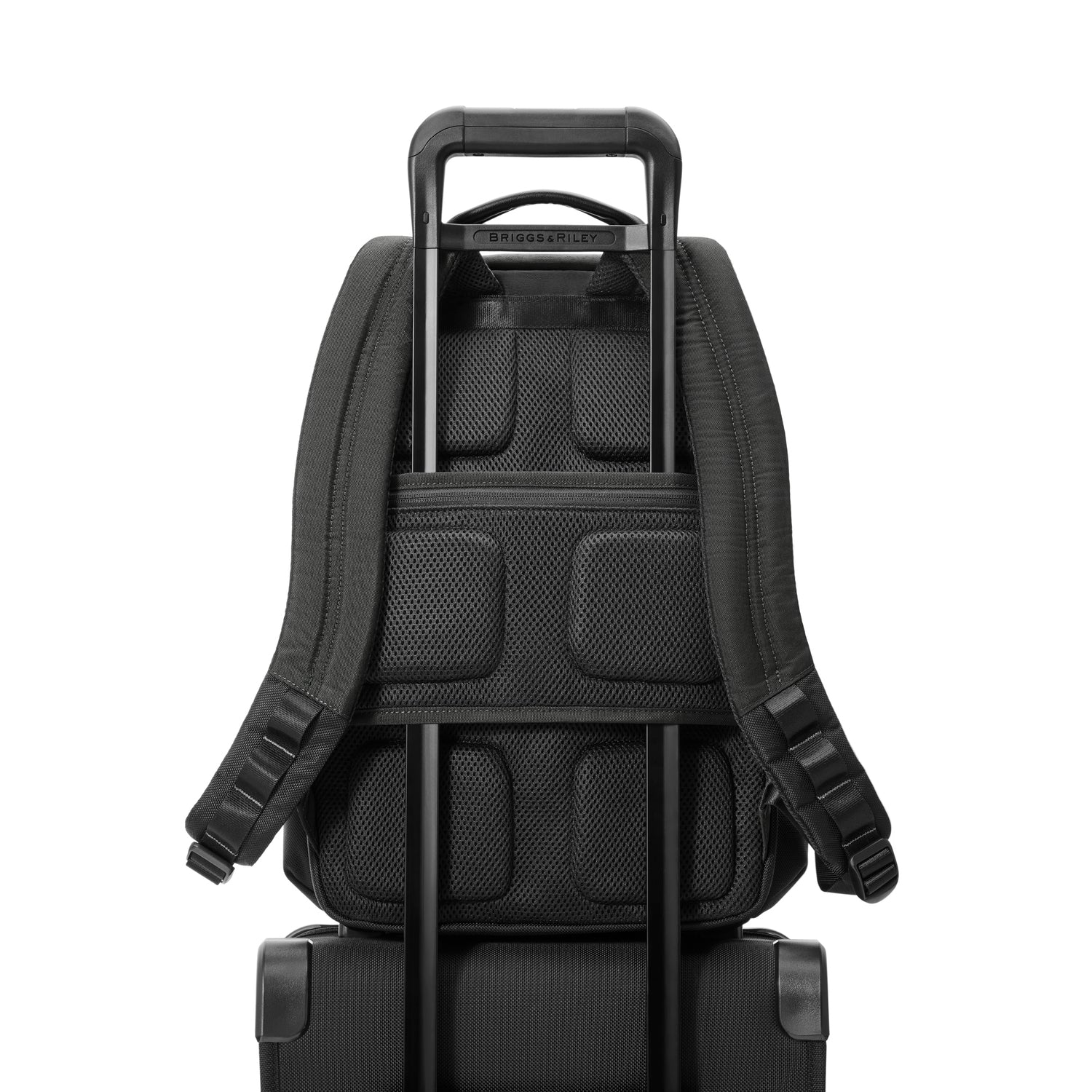 Briggs &amp; Riley Medium Widemouth Backpack Black Slip Through Back Panel