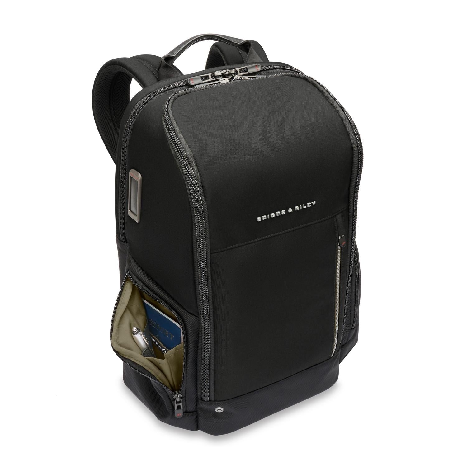 Briggs &amp; Riley Medium Widemouth Backpack Black Side View