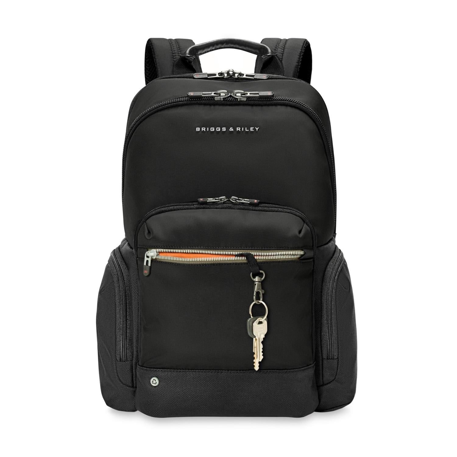 Briggs &amp; Riley Medium Cargo Backpack Black Front Pocket View