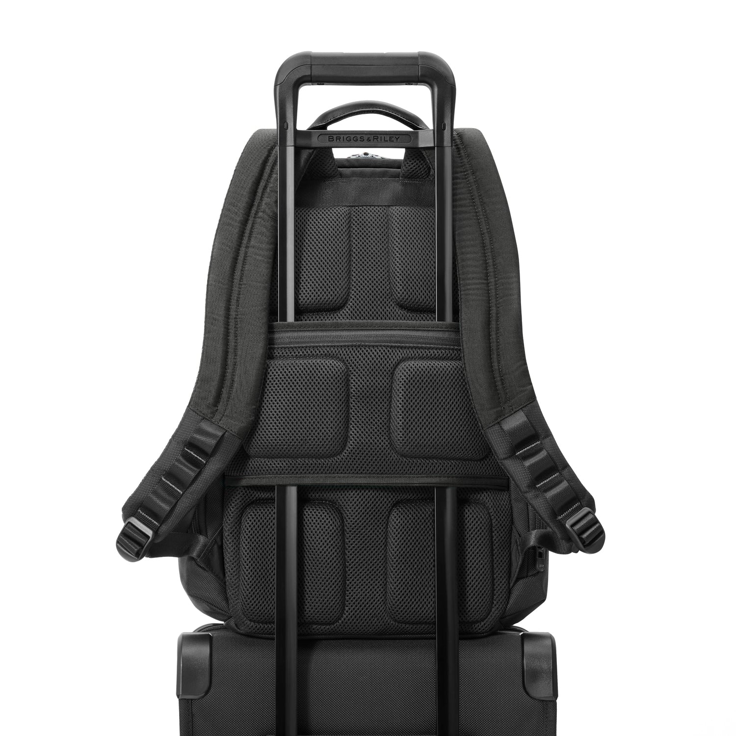 Briggs &amp; Riley Large Cargo Backpack Black Slip Through Back Panel