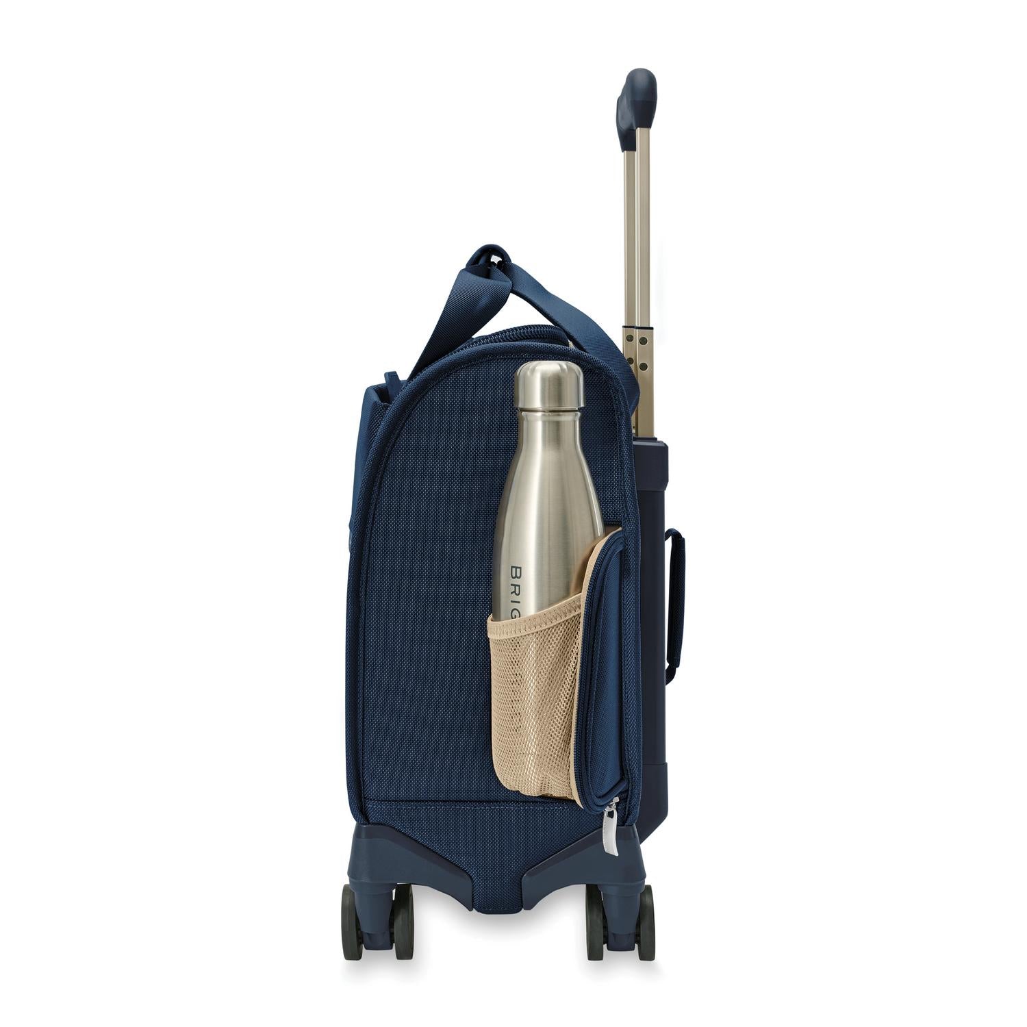 Briggs and Riley Baseline Cabin Spinner Navy Side Pocket View
