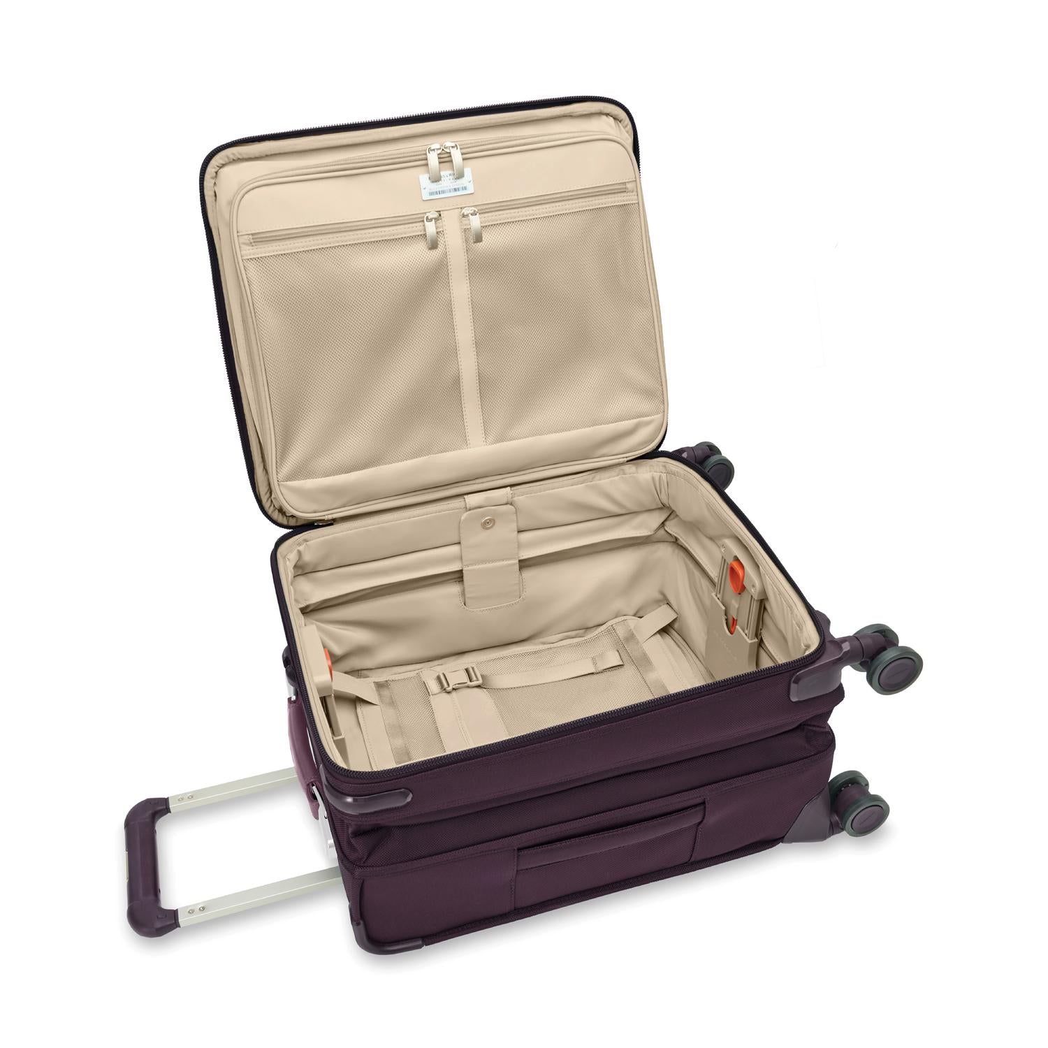 Baseline Carry-On Expandable Spinner Plum Open
