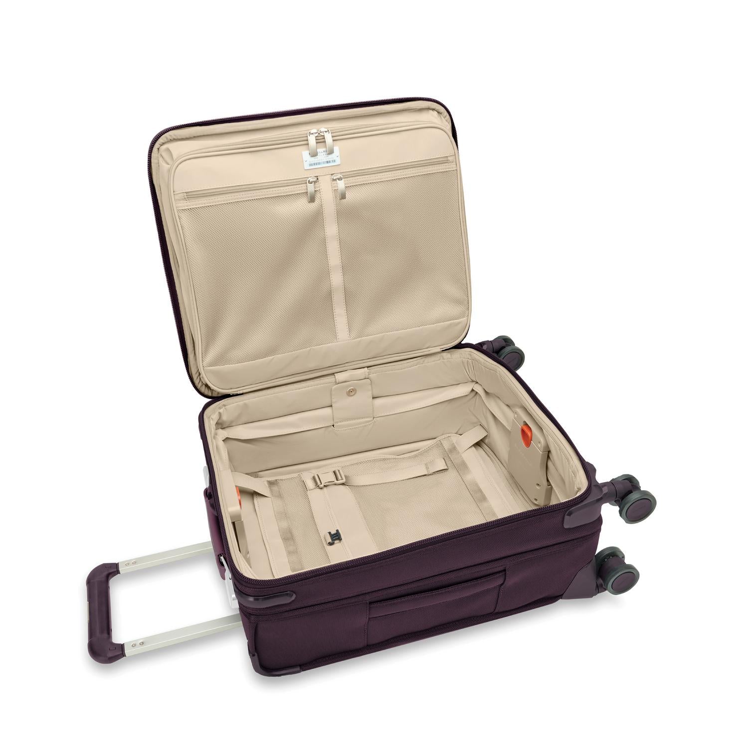 Baseline Carry-On Expandable Spinner Plum Open