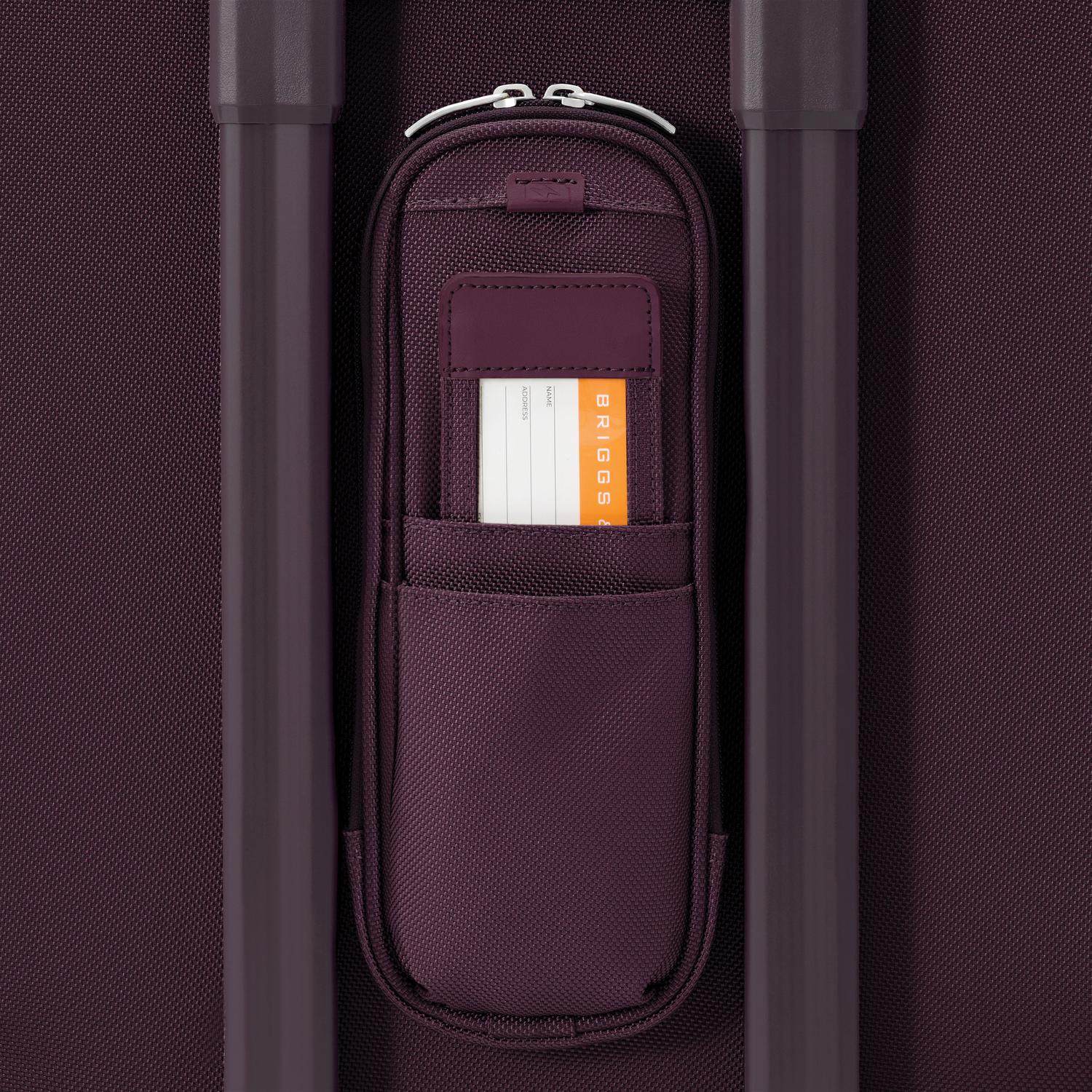 Baseline Carry-On Expandable Spinner Plum ID Tag