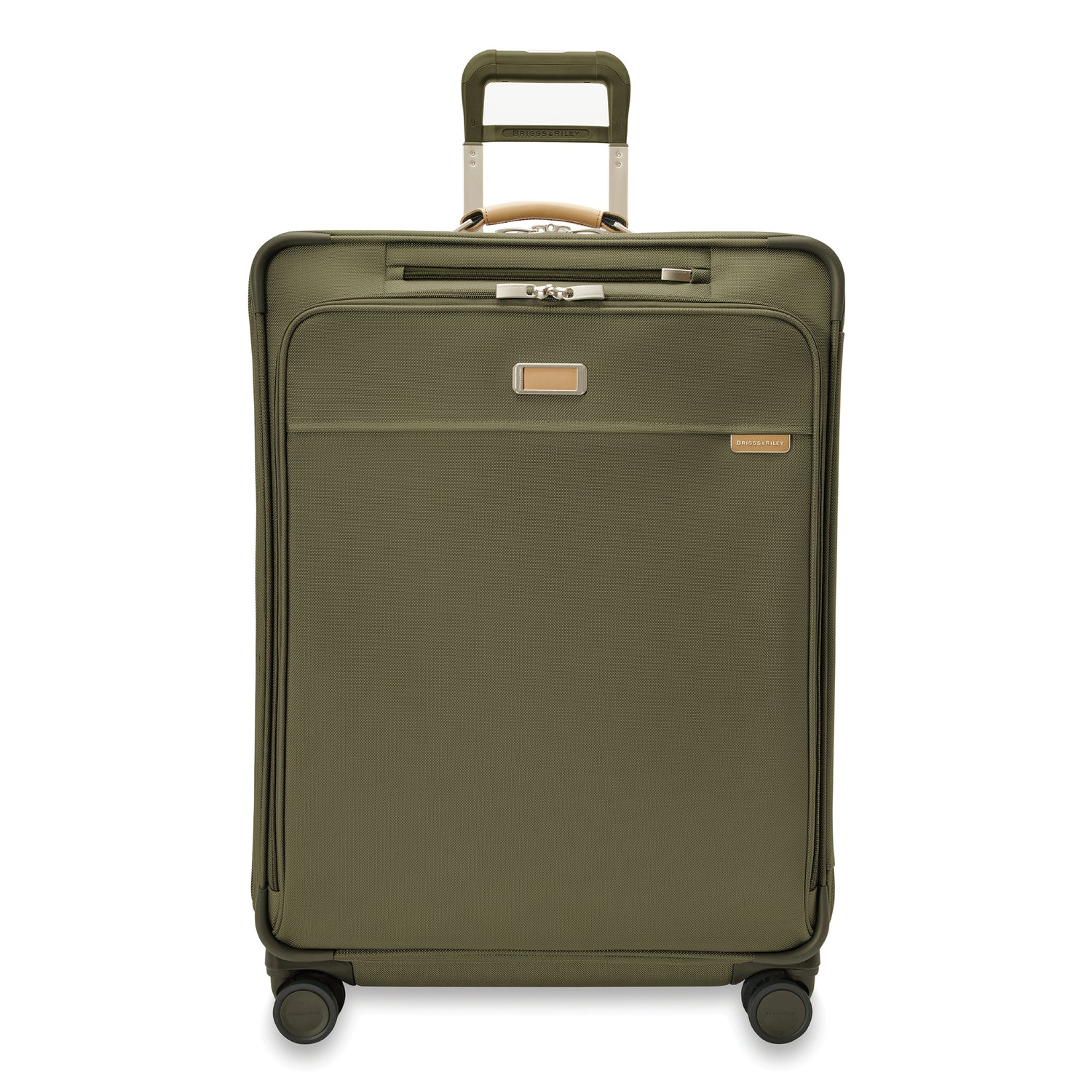 Briggs and Riley Large Expandable Spinner Olive Front View