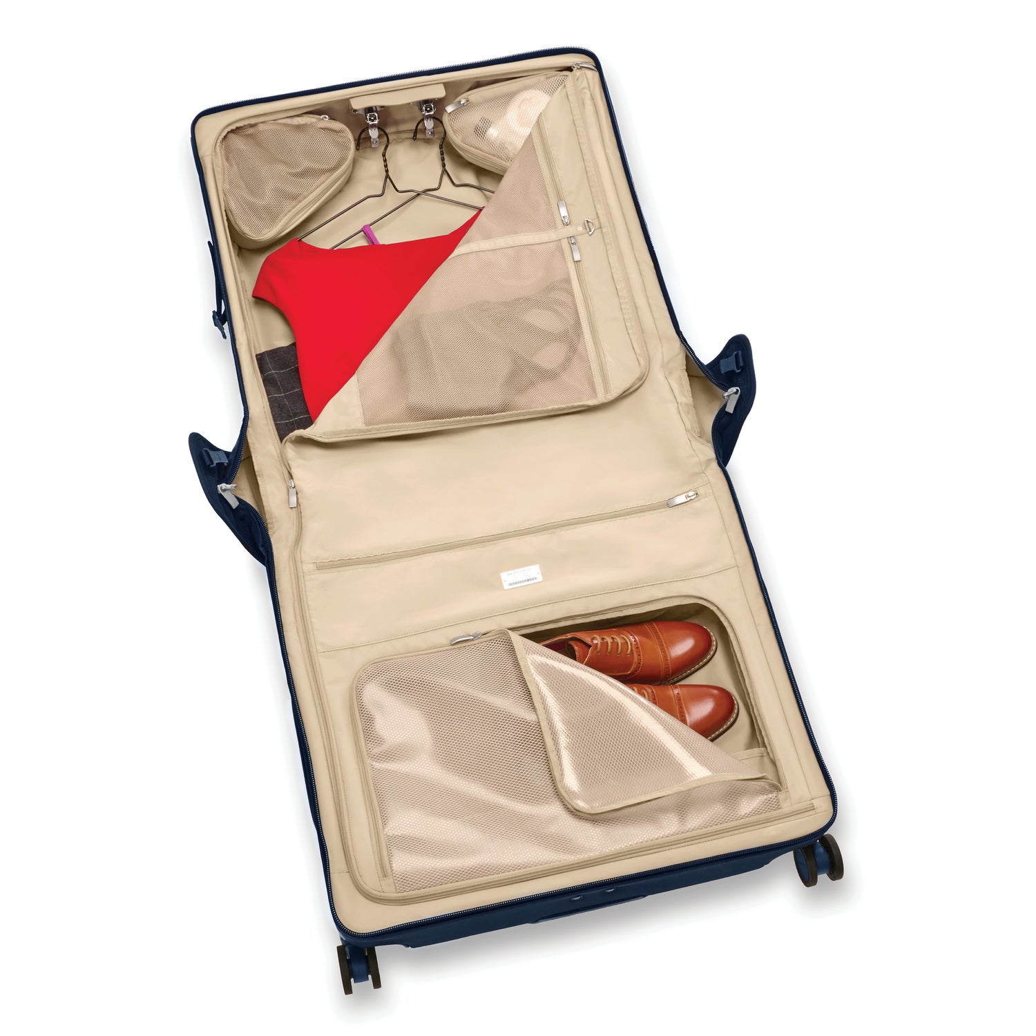 Briggs and Riley Deluxe Wardrobe Spinner Navy Interior