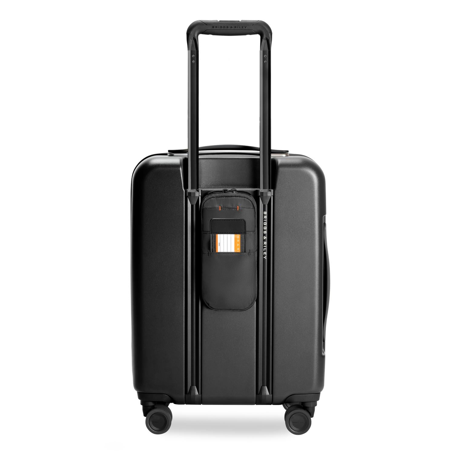 Global Carry-On Expandable Spinner in Black, Back View