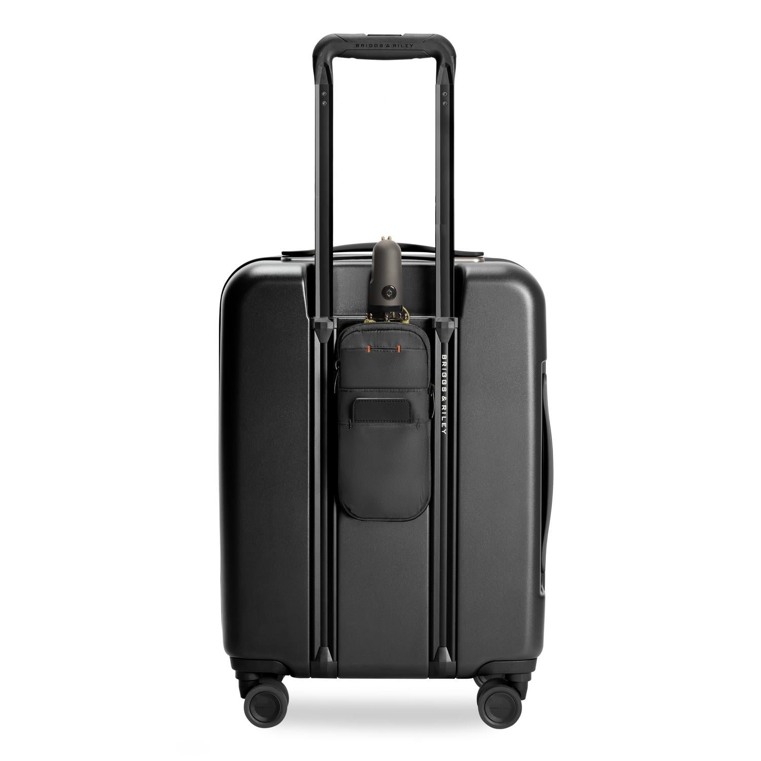 Global Carry-On Expandable Spinner in Black, Back View