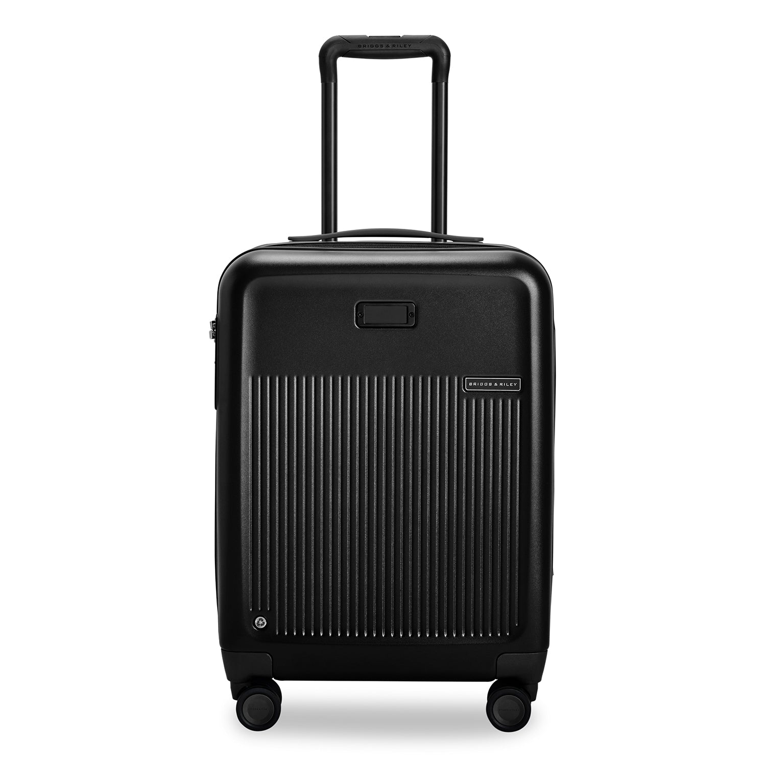 Global Carry-On Expandable Spinner in Black, Angle View