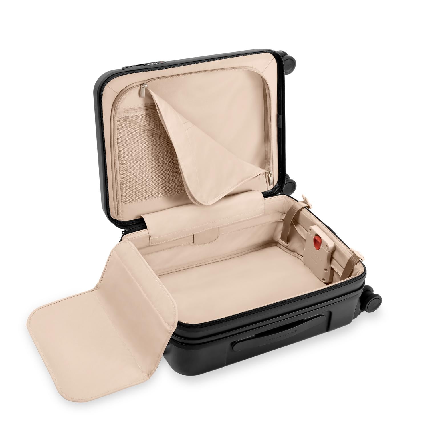 Global Carry-On Expandable Spinner in Black, Internal View