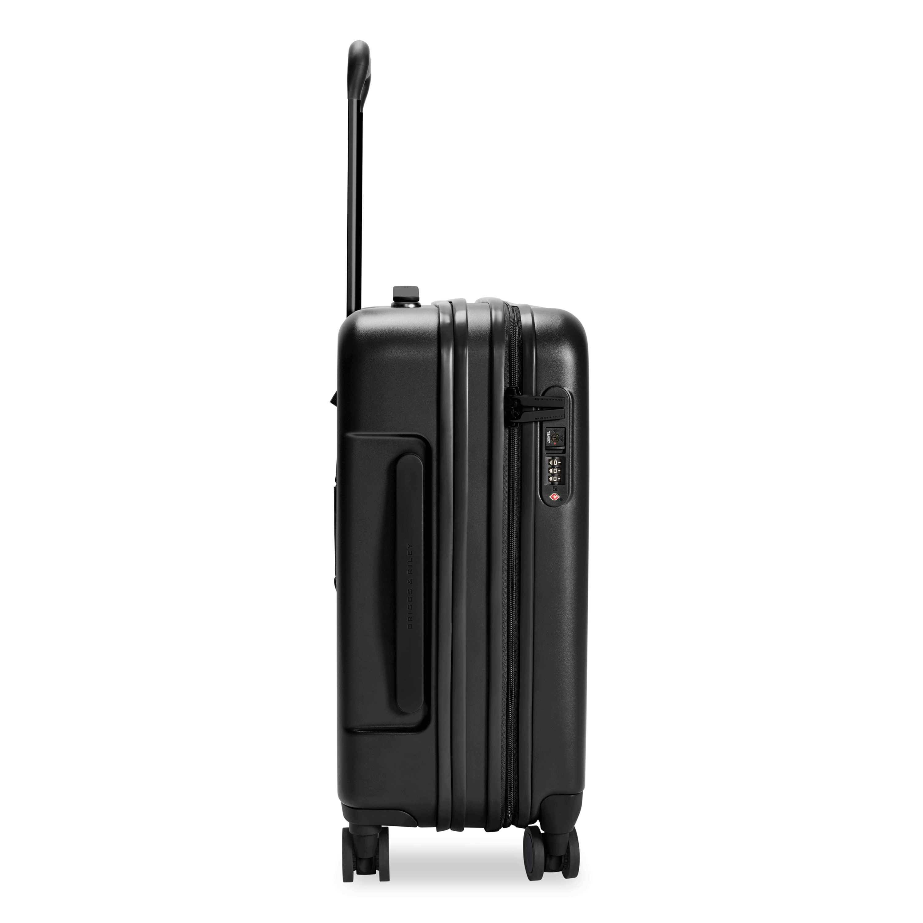 Global Carry-On Expandable Spinner in Black, Open/Close GIF