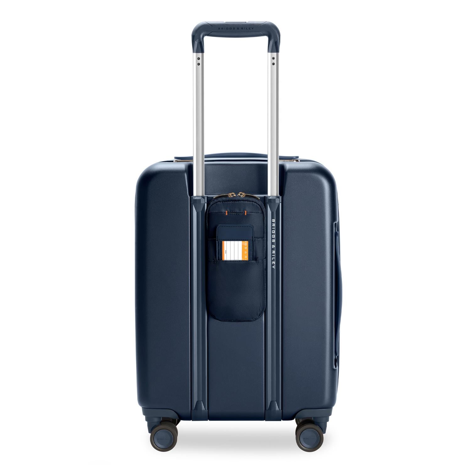 Global Carry-On Expandable Spinner in Navy, Back View