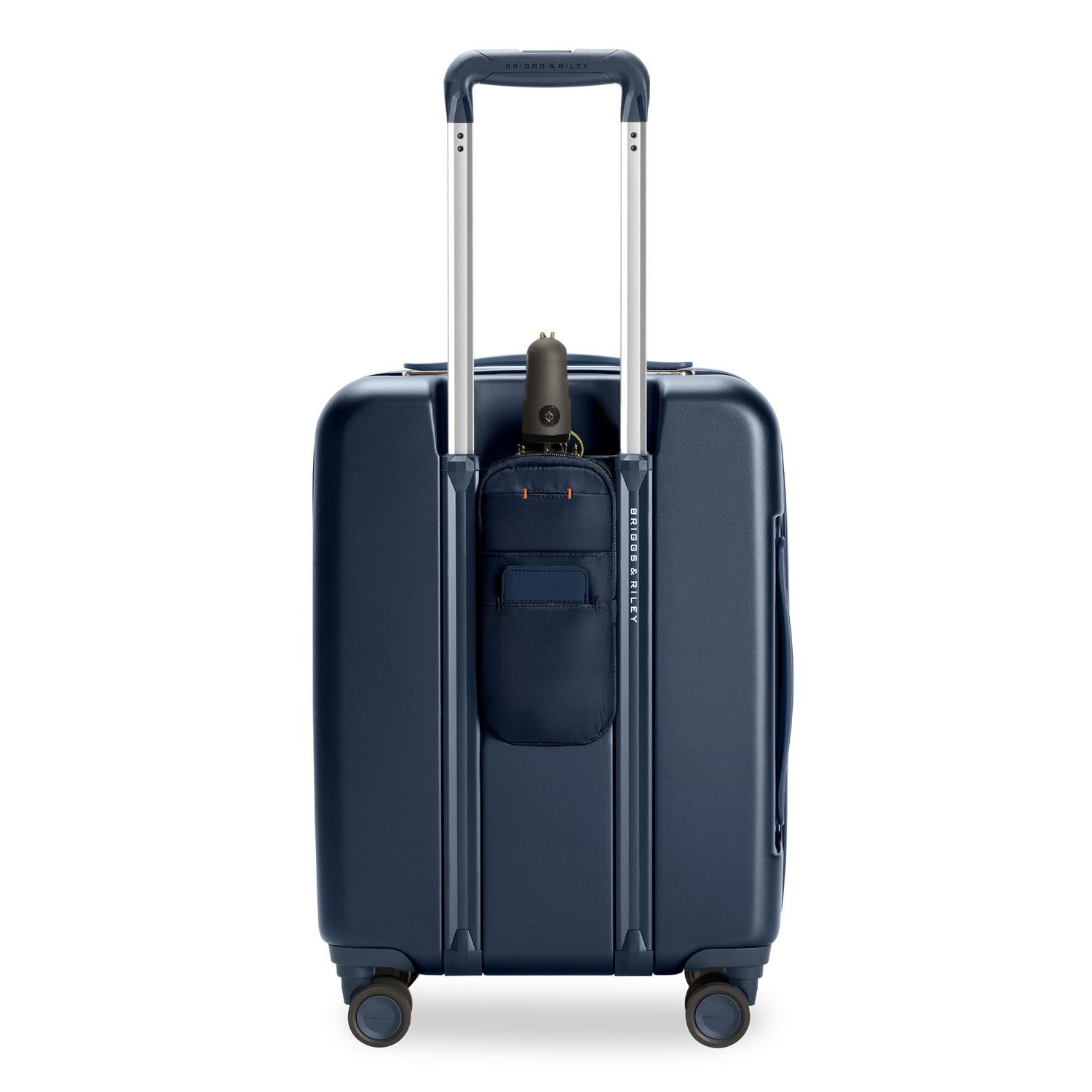 Global Carry-On Expandable Spinner in Navy, Back View