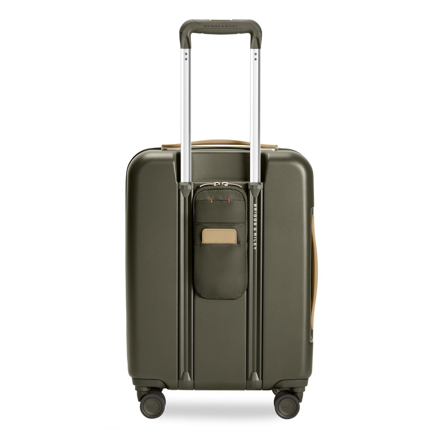 Global Carry-On Expandable Spinner in Olive, Back View