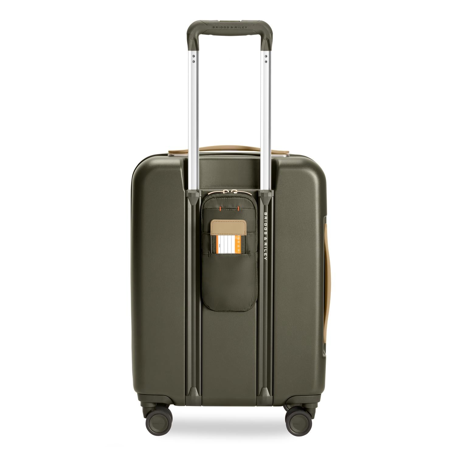 Global Carry-On Expandable Spinner in Olive, Back View