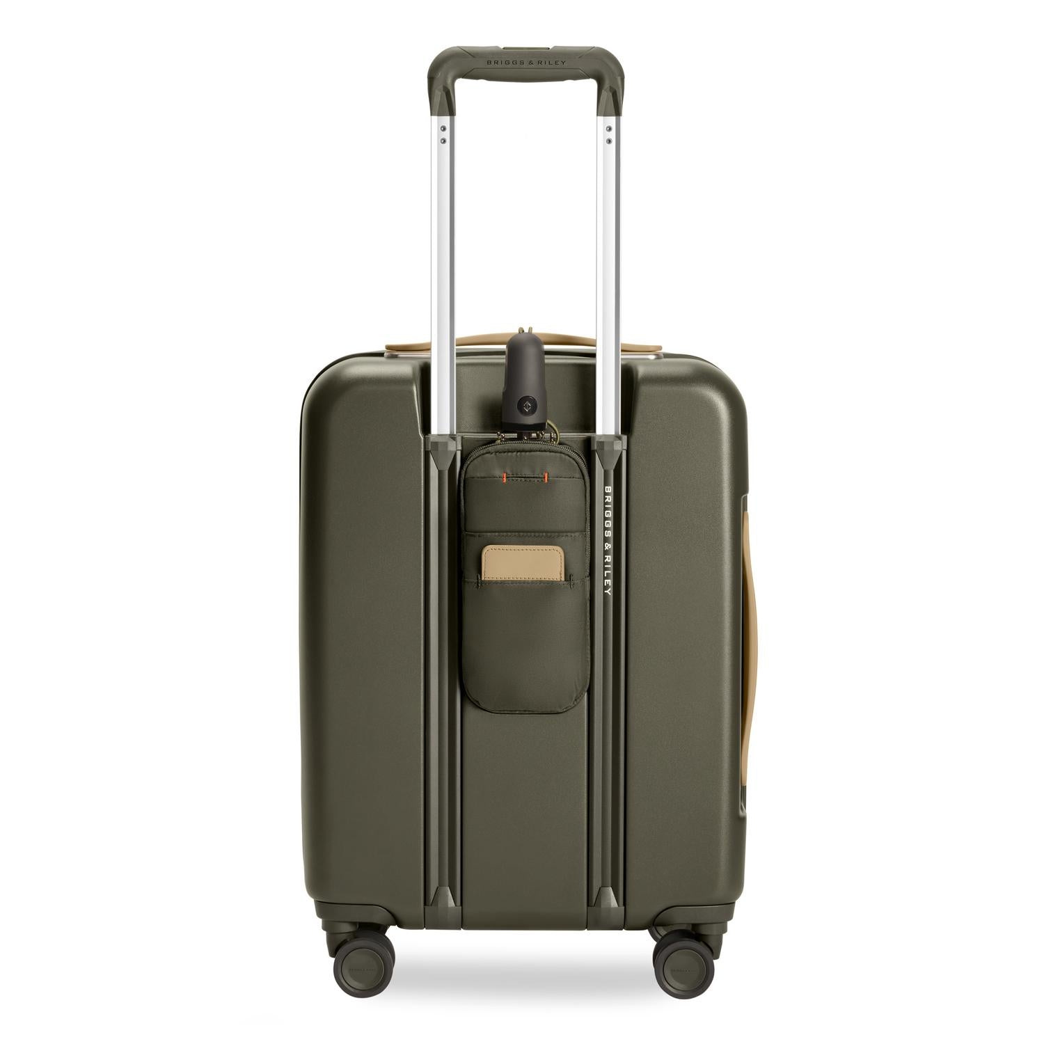 Global Carry-On Expandable Spinner in Olive, Back View