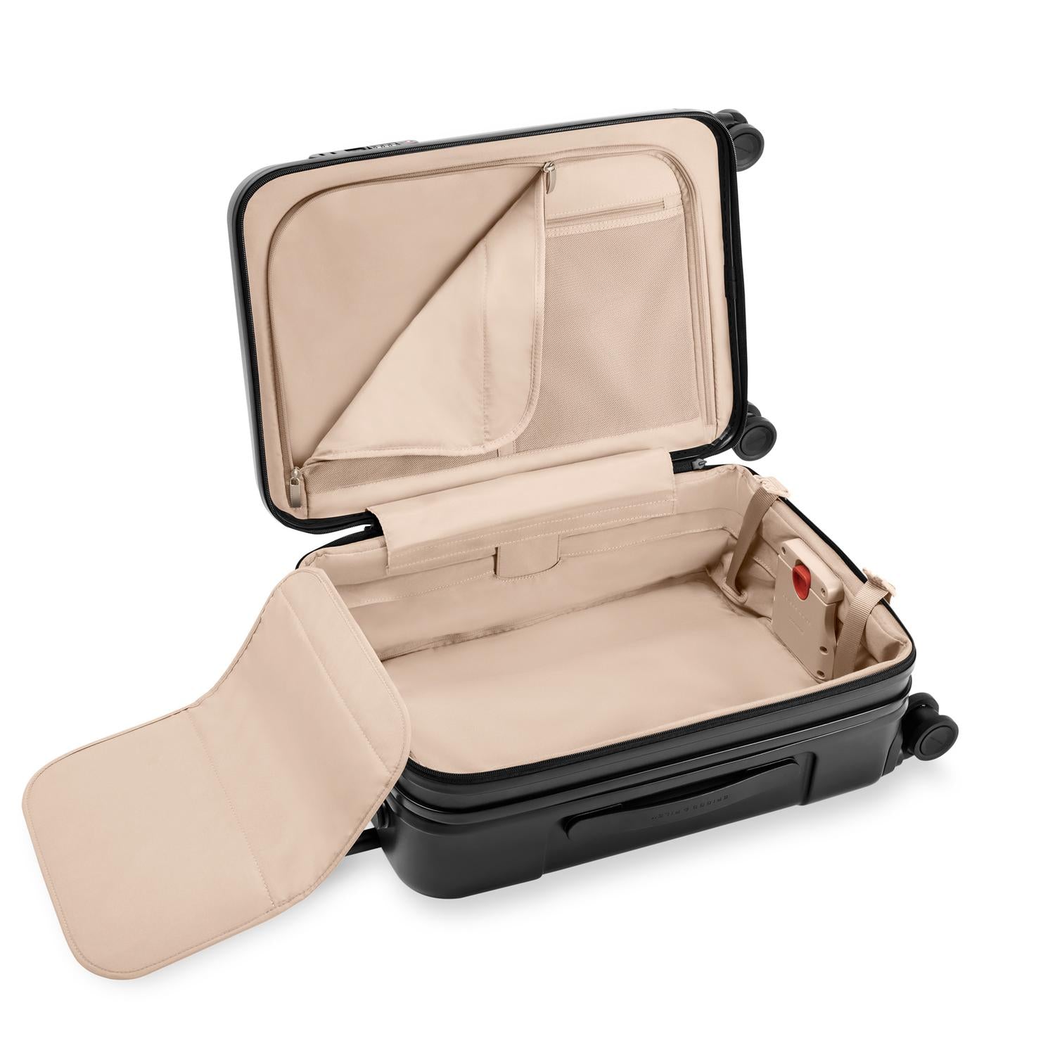 Essential Carry-On Expandable Spinner in Black, Interior View