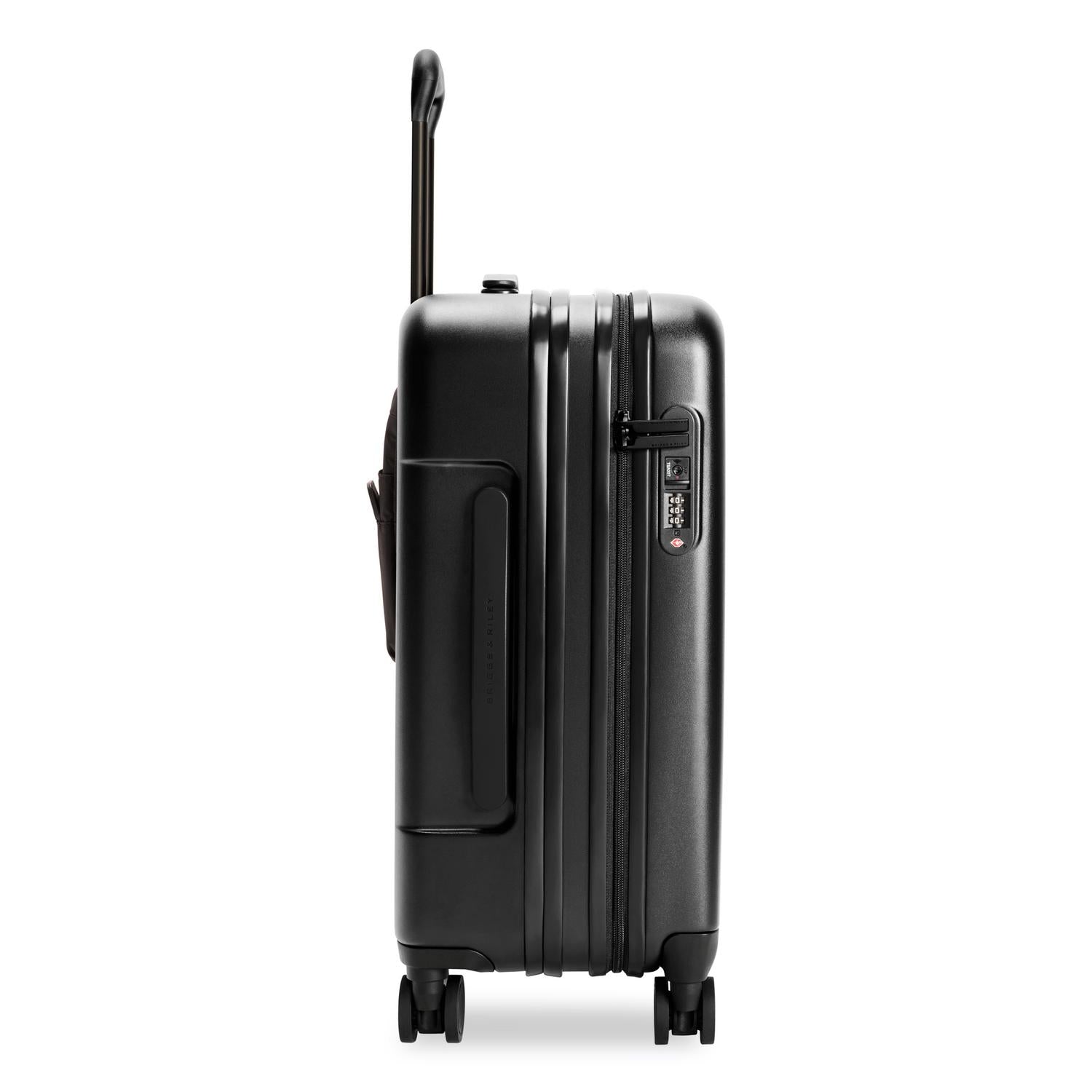 Essential Carry-On Expandable Spinner in Black, Side View