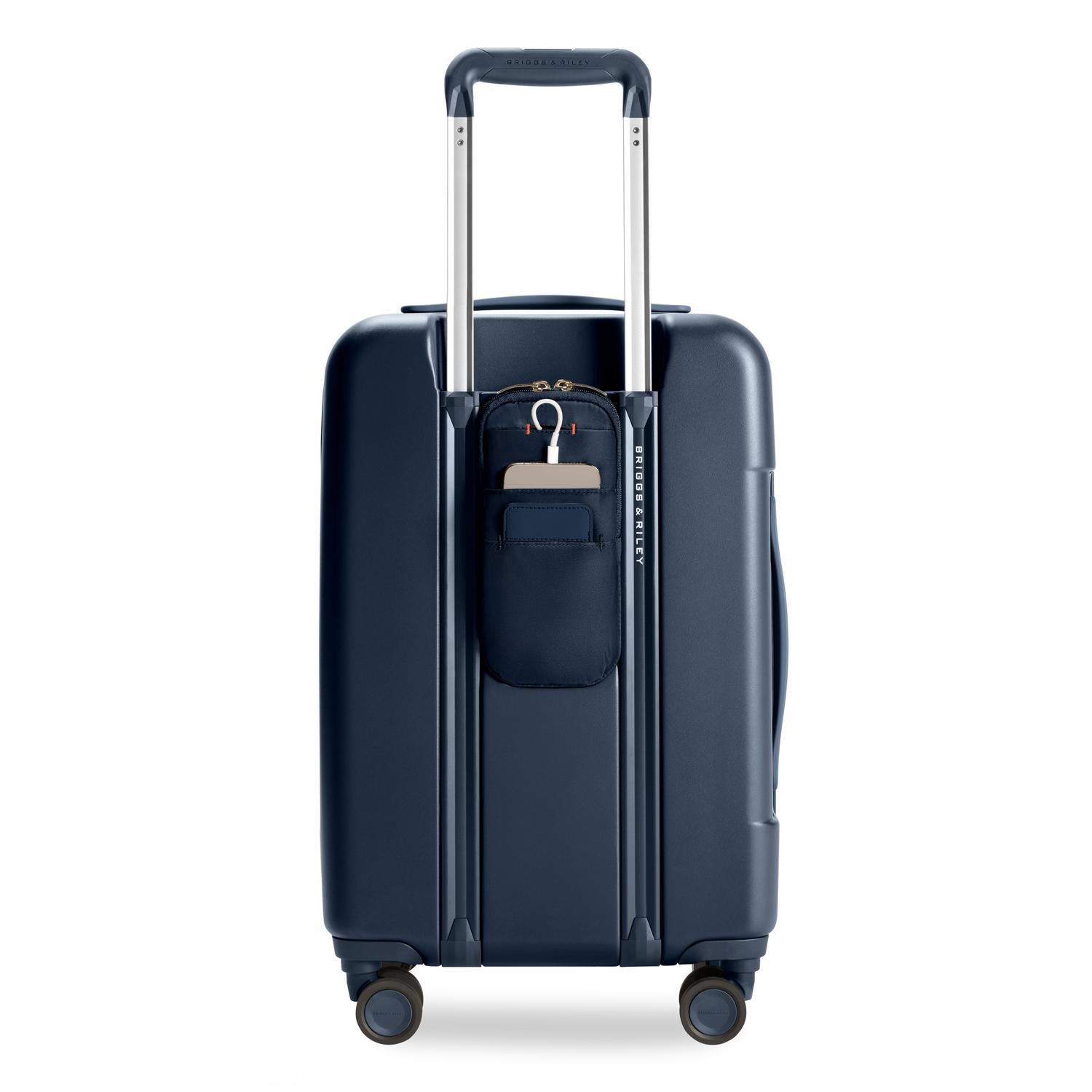 Essential Carry-On Expandable Spinner in Navy, Back View