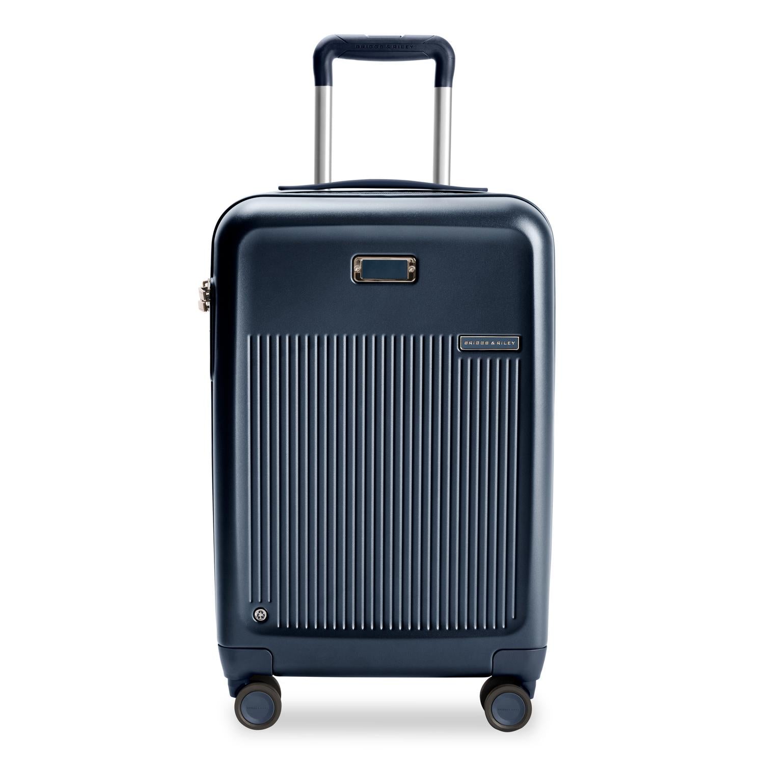 Essential Carry-On Expandable Spinner in Navy, Front View