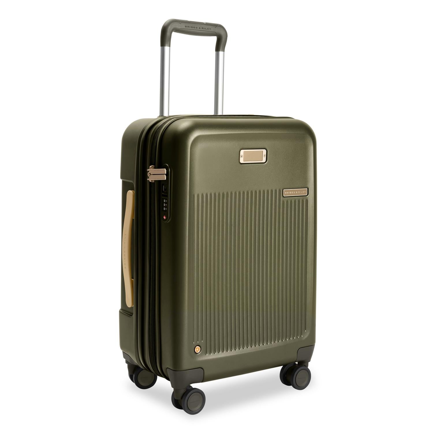 Essential Carry-On Expandable Spinner in Olive, Angle View