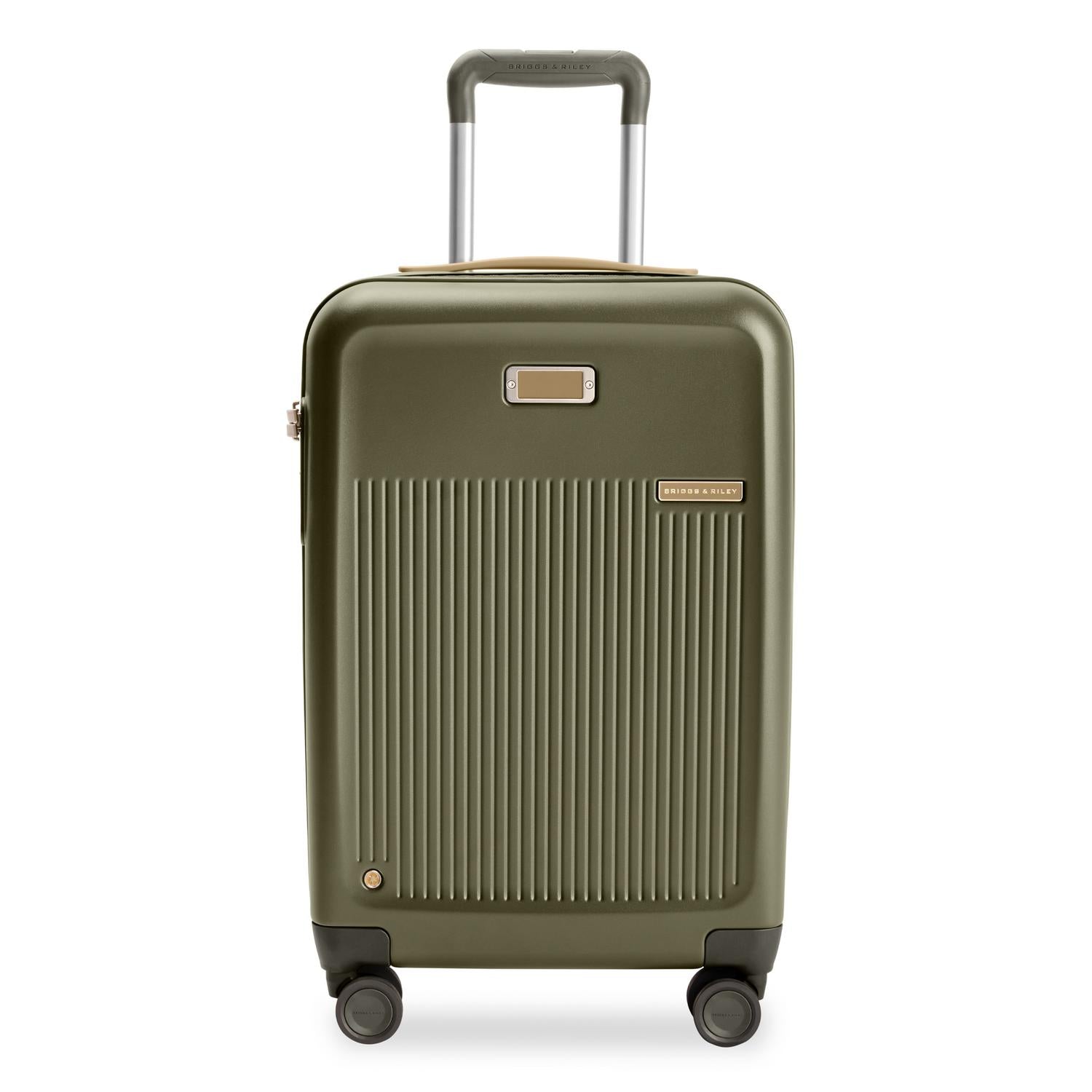 Essential Carry-On Expandable Spinner in Olive, Front View