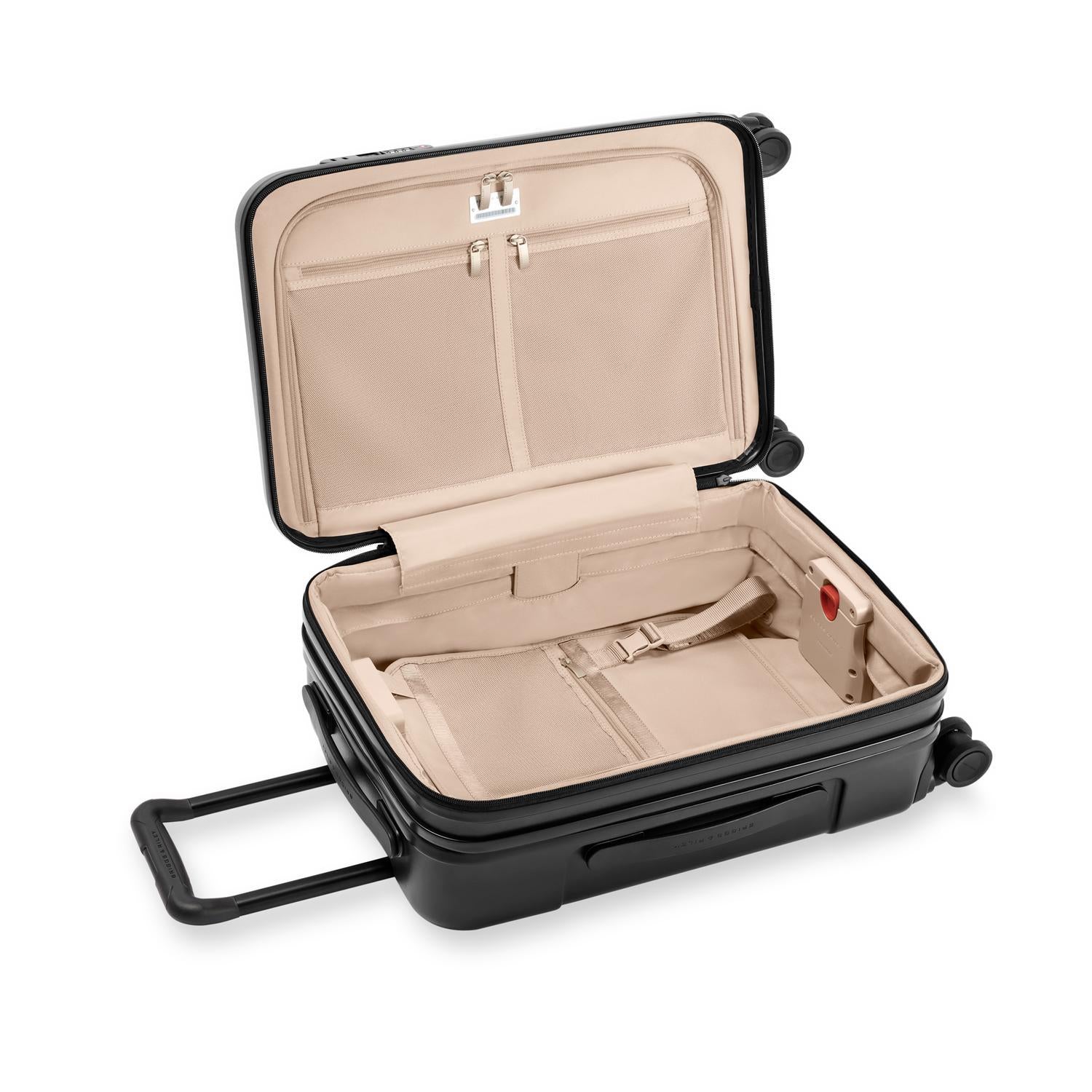 Essential Front Pocket Carry-On Expandable Spinner in Navy, Front View