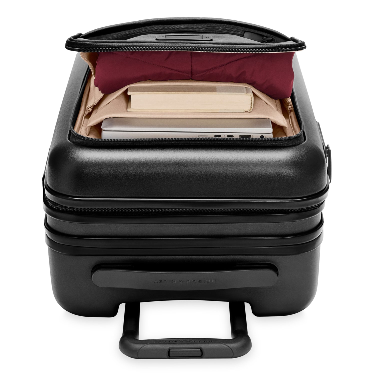 Essential Front Pocket Carry-On Expandable Spinner in Navy, Front View