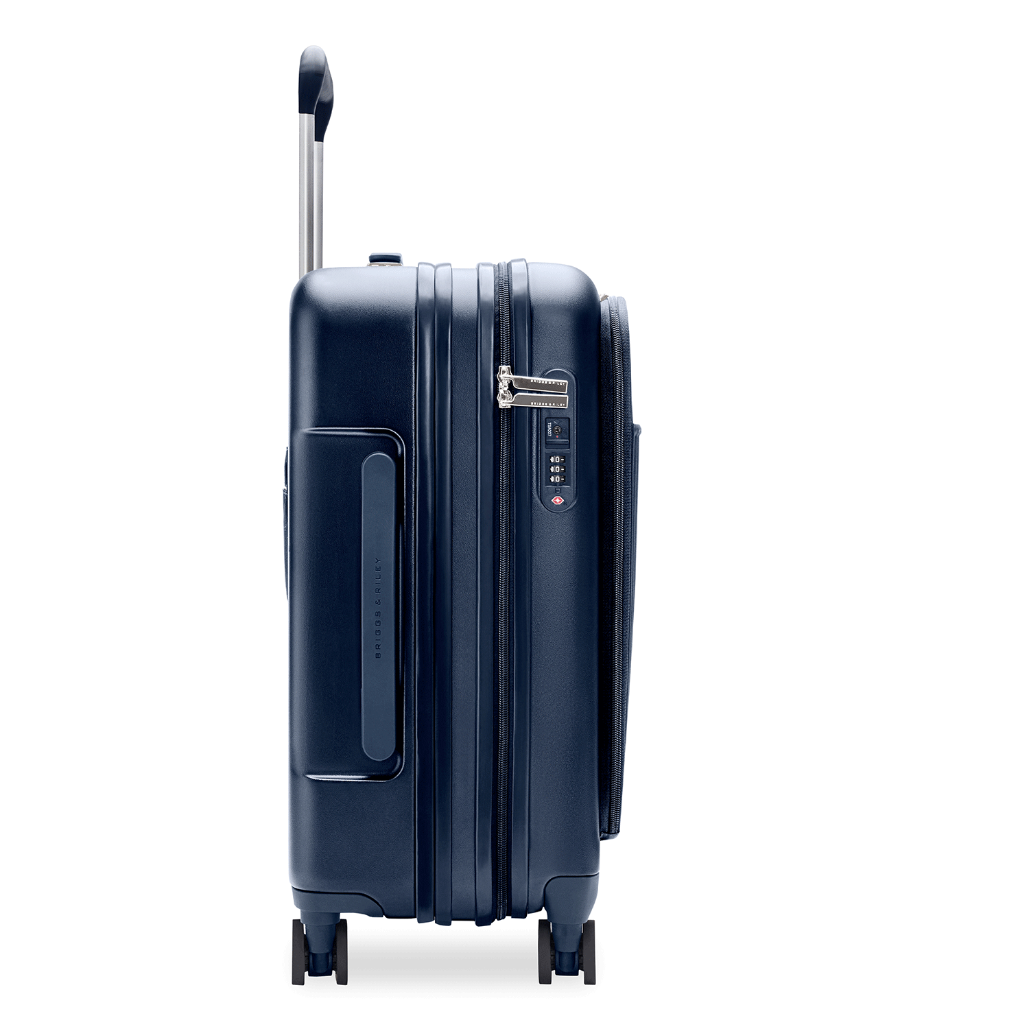 Essential Front Pocket Carry-On Expandable Spinner in Navy, Front View