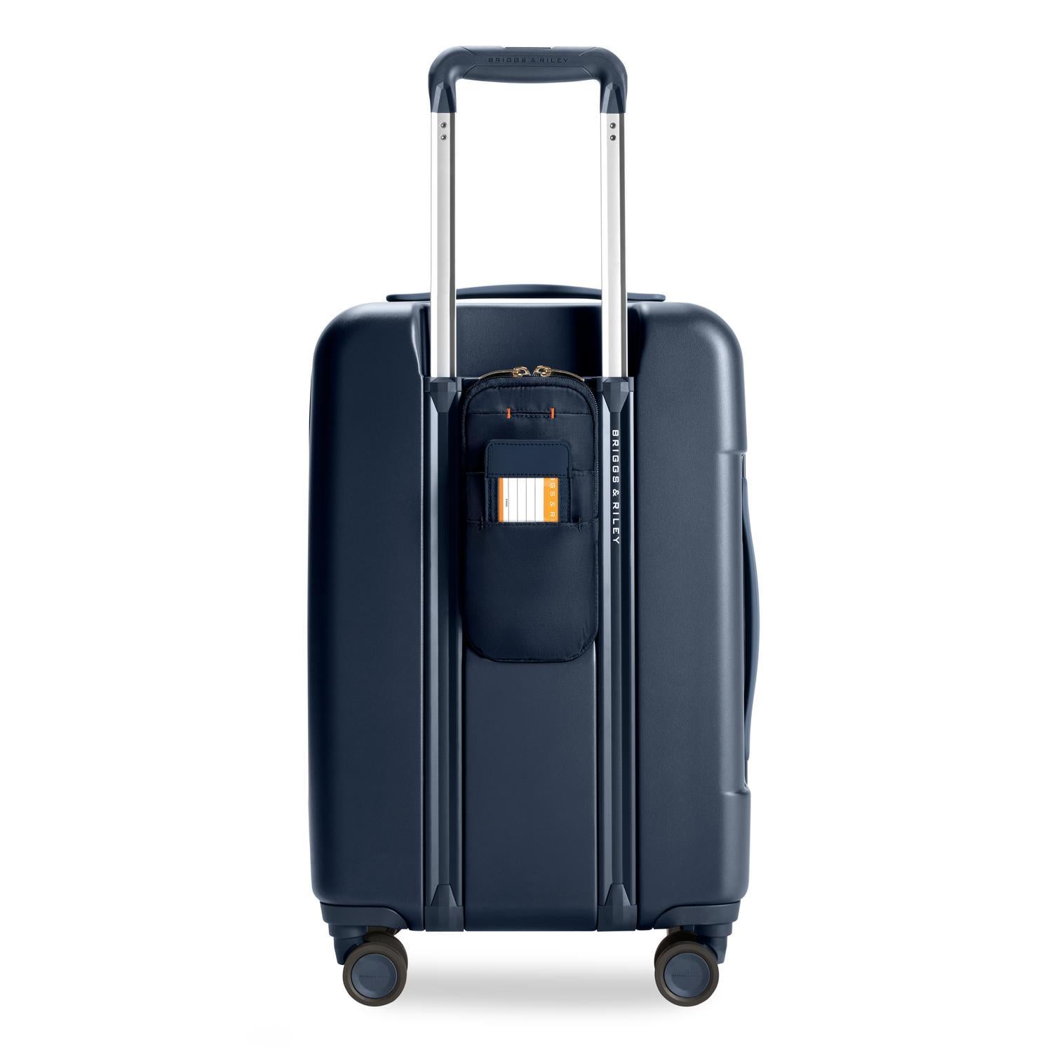 Essential Front Pocket Carry-On Expandable Spinner in Navy, Front View
