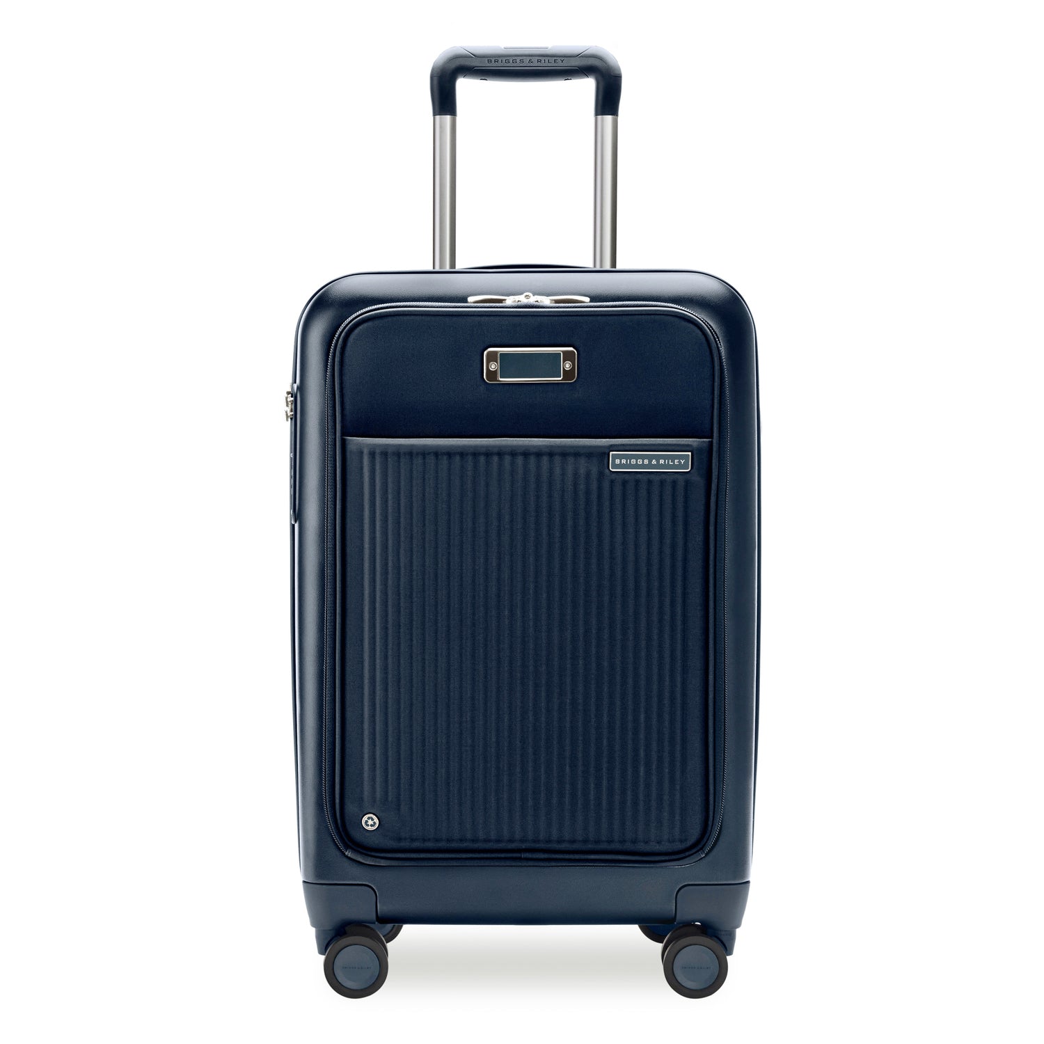 Essential Front Pocket Carry-On Expandable Spinner in Navy, Front View