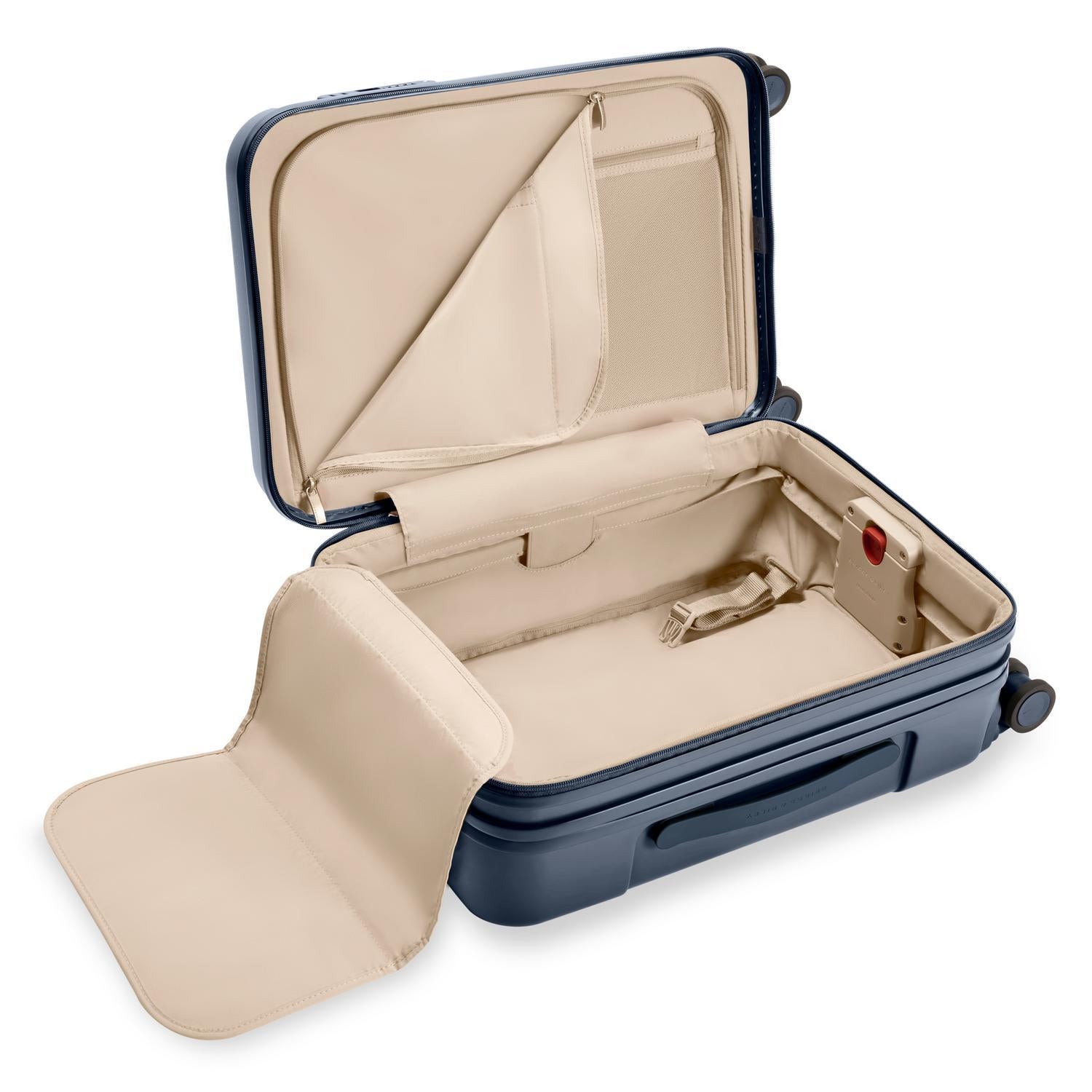 Essential Front Pocket Carry-On Expandable Spinner in Navy, Front View