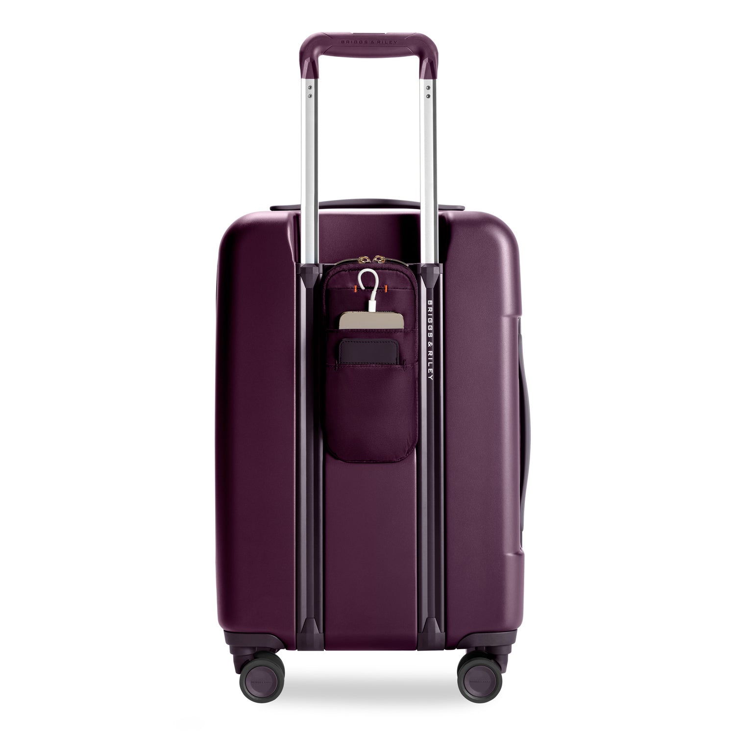 Essential Front Pocket Carry-On Expandable Spinner in Plum