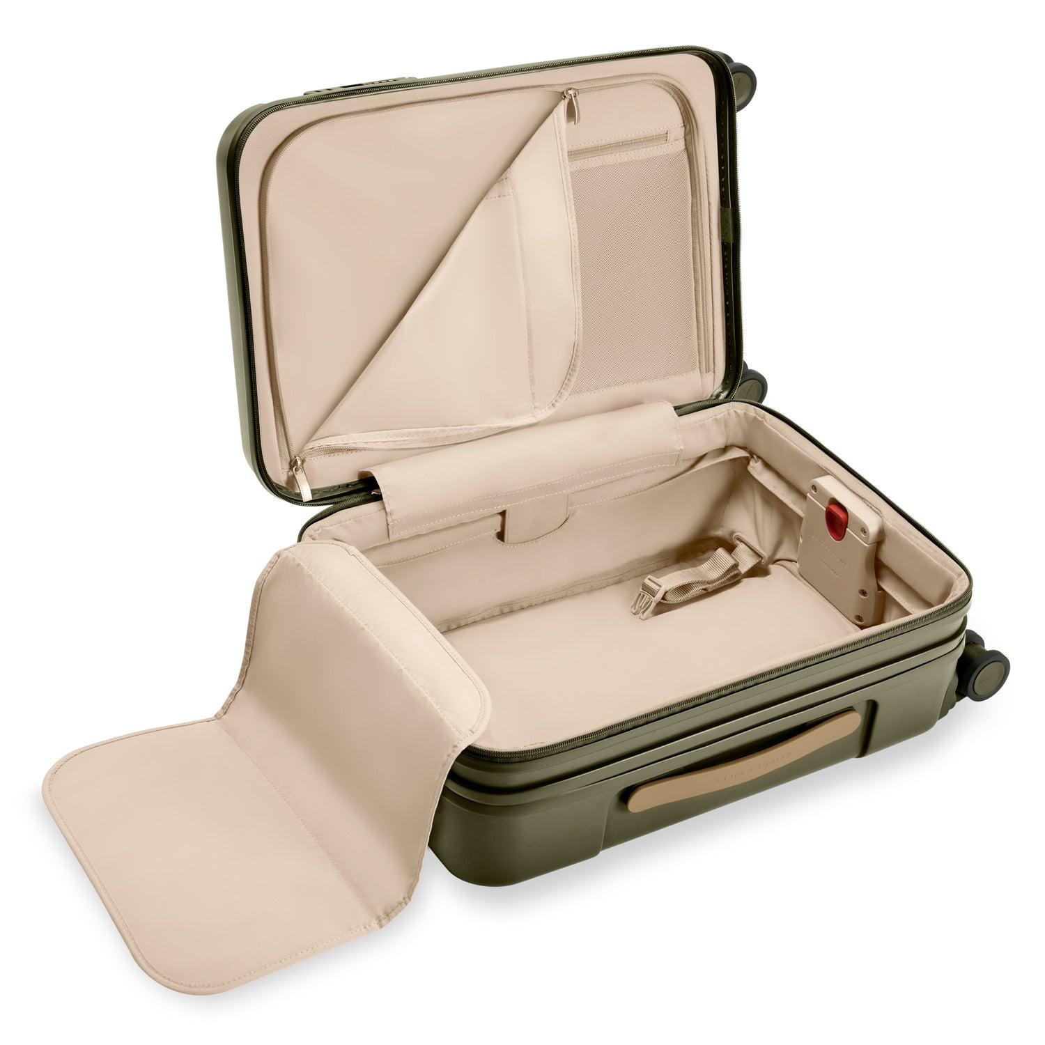 Essential Front Pocket Carry-On Expandable Spinner in Olive