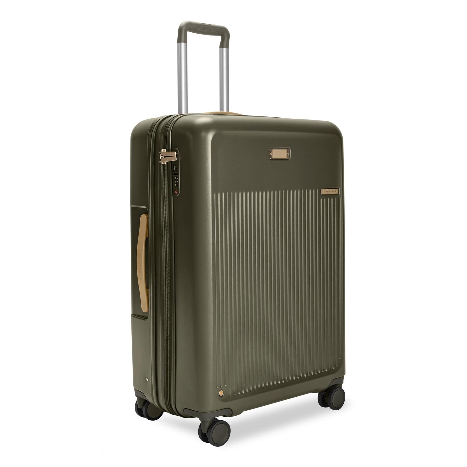 Large Expandable Spinner in Olive, Angle View