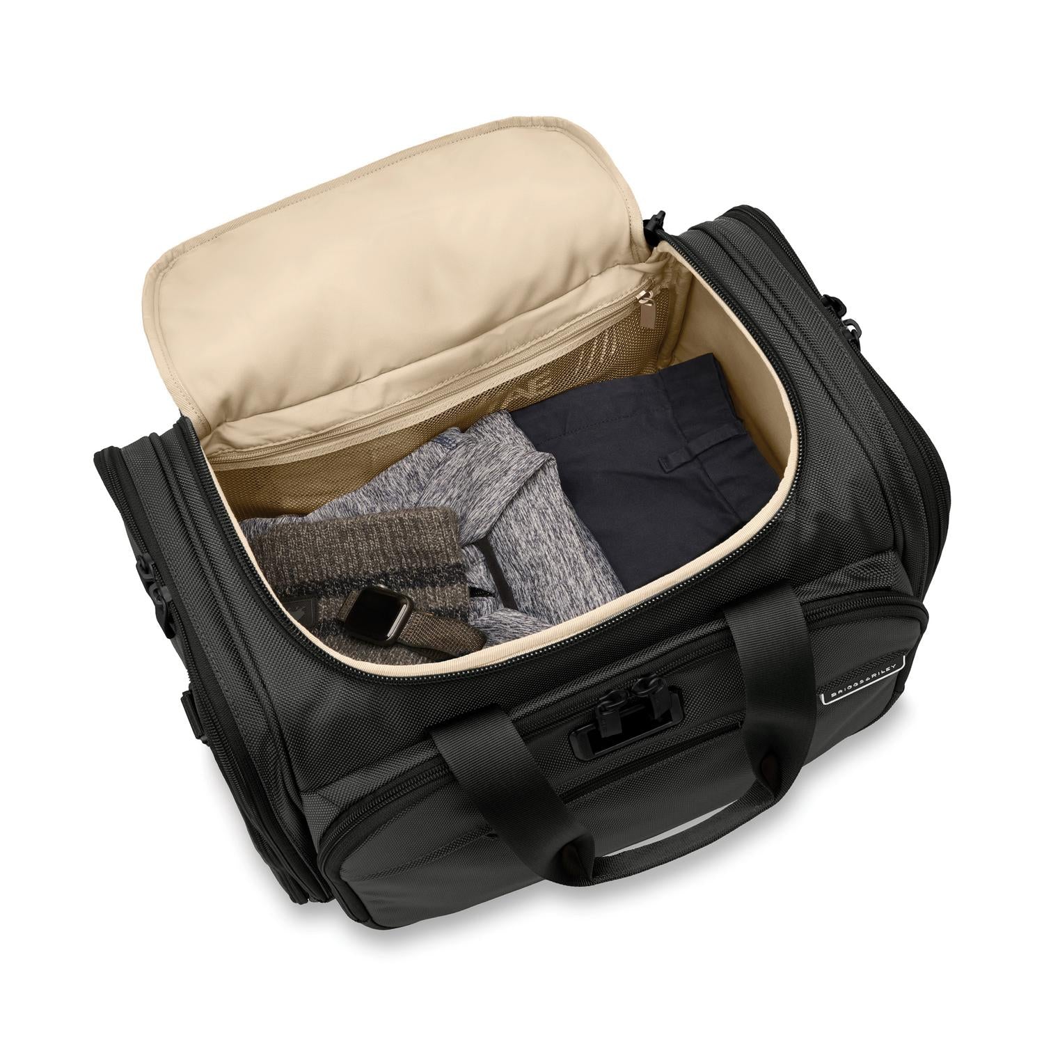 Briggs and Riley Underseat Duffle Black Open View