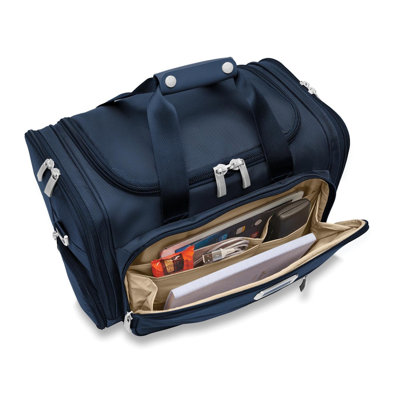 Briggs and Riley Underseat Duffle Navy Front Pocket