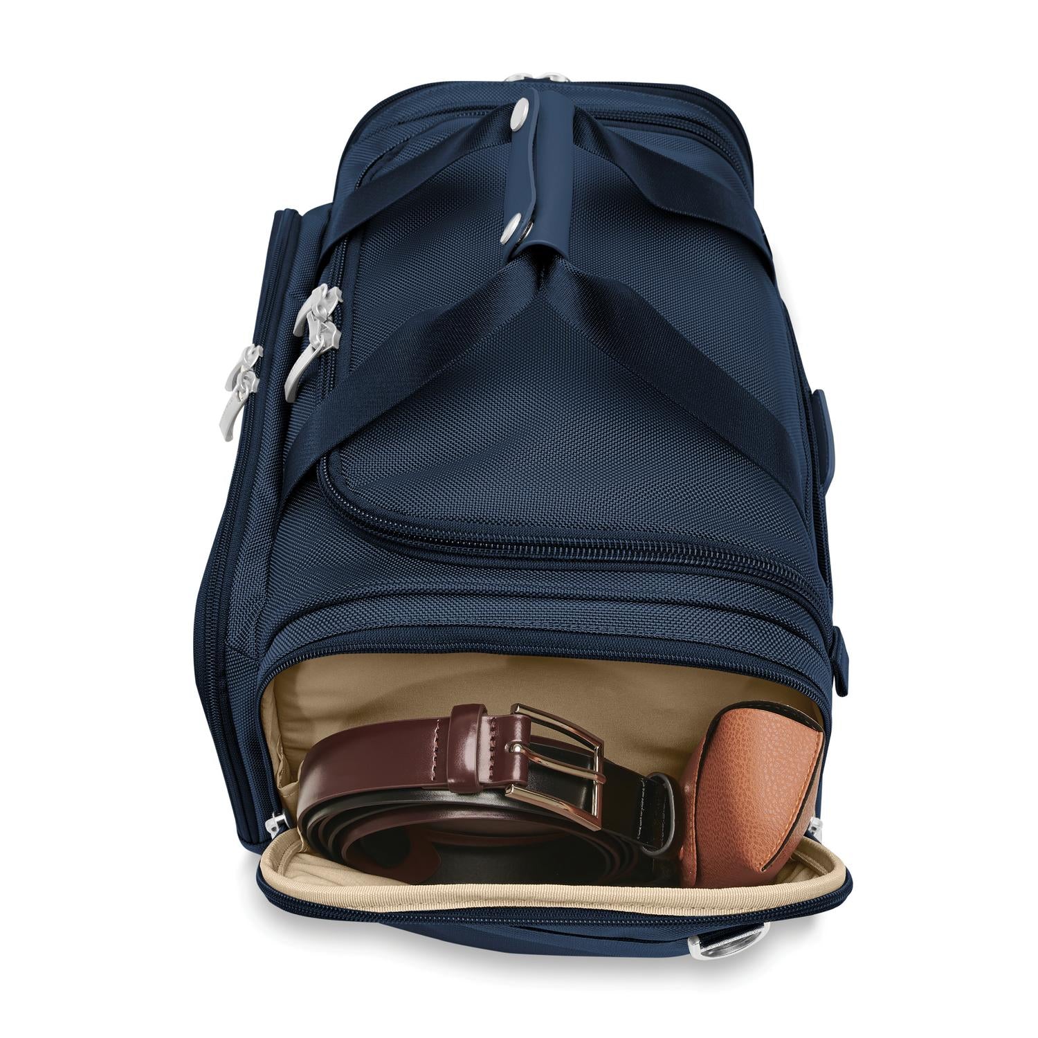 Briggs and Riley Underseat Duffle Navy Side Pocket