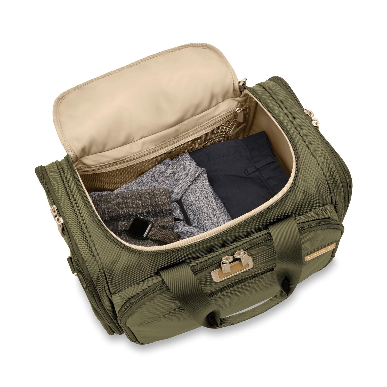 Briggs and Riley Underseat Duffle Olive Open View