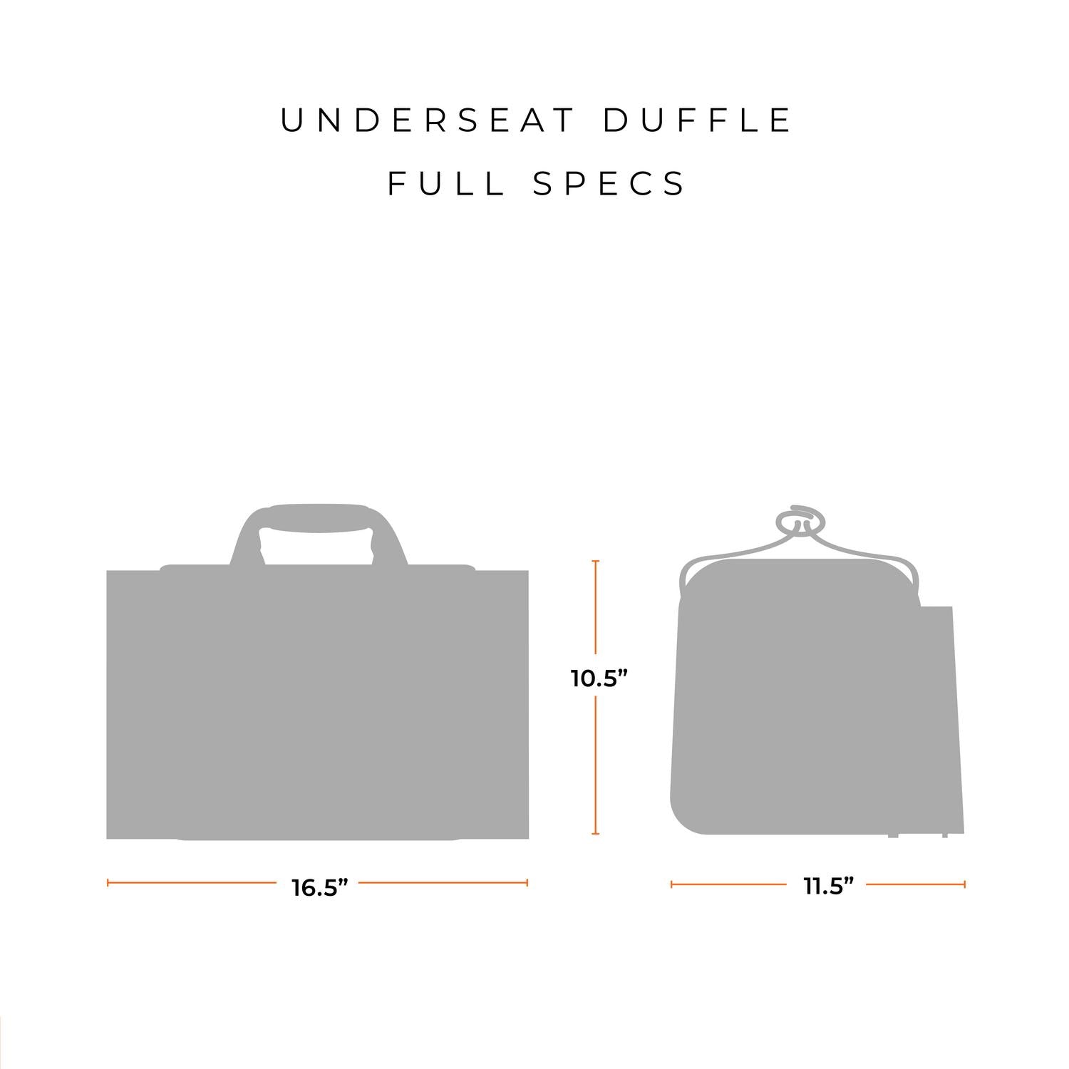 Underseat Duffle Full Specs 16.5" x 10.5" x x11.5"