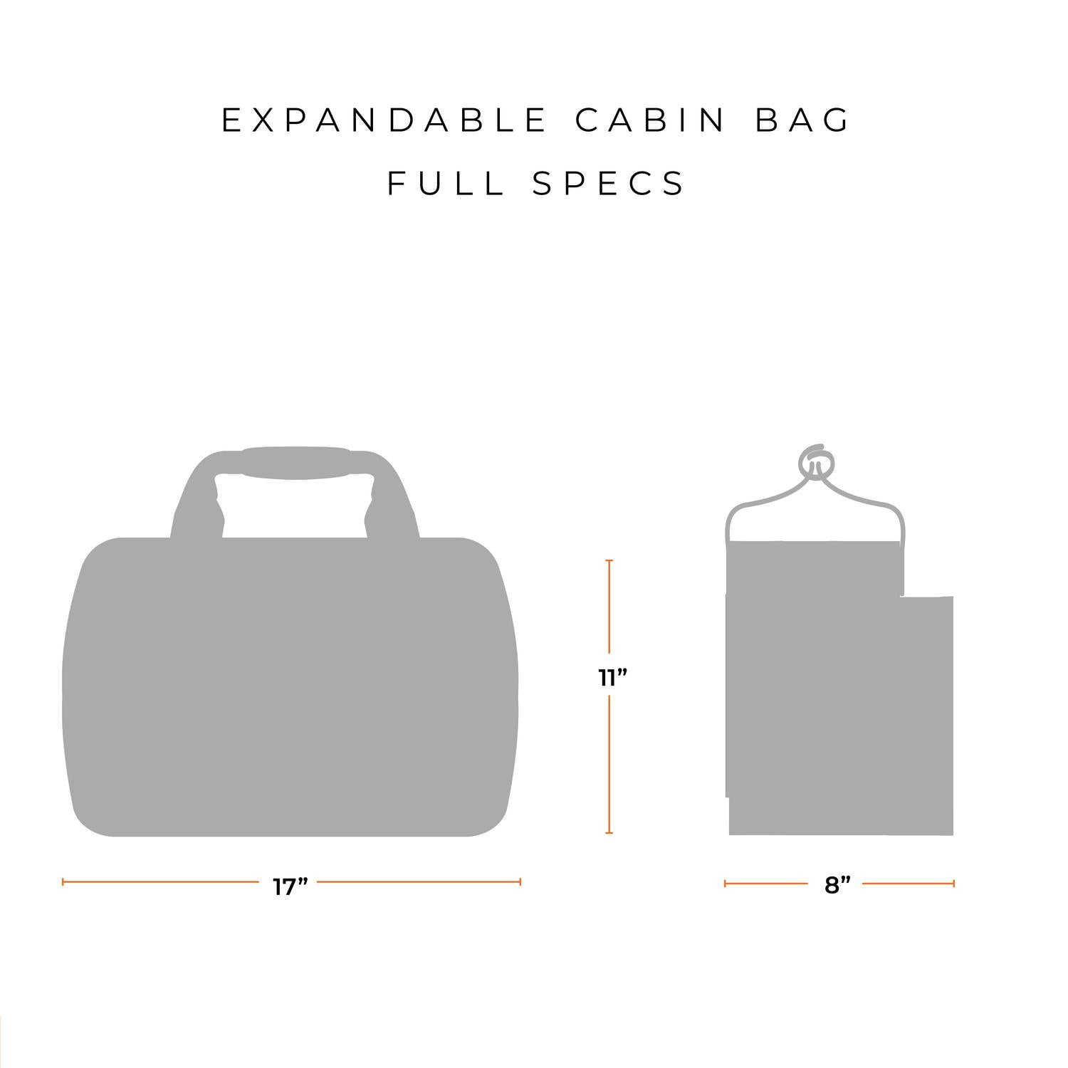 Briggs and Riley Expandable Cabin Bag Full Specs 17" x 11" x 8"
