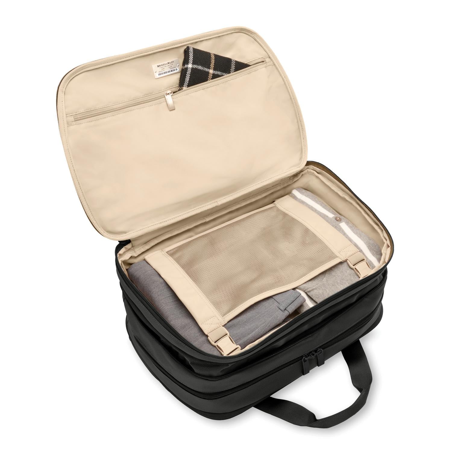 Briggs and Riley Expandable Cabin Bag Black Open View